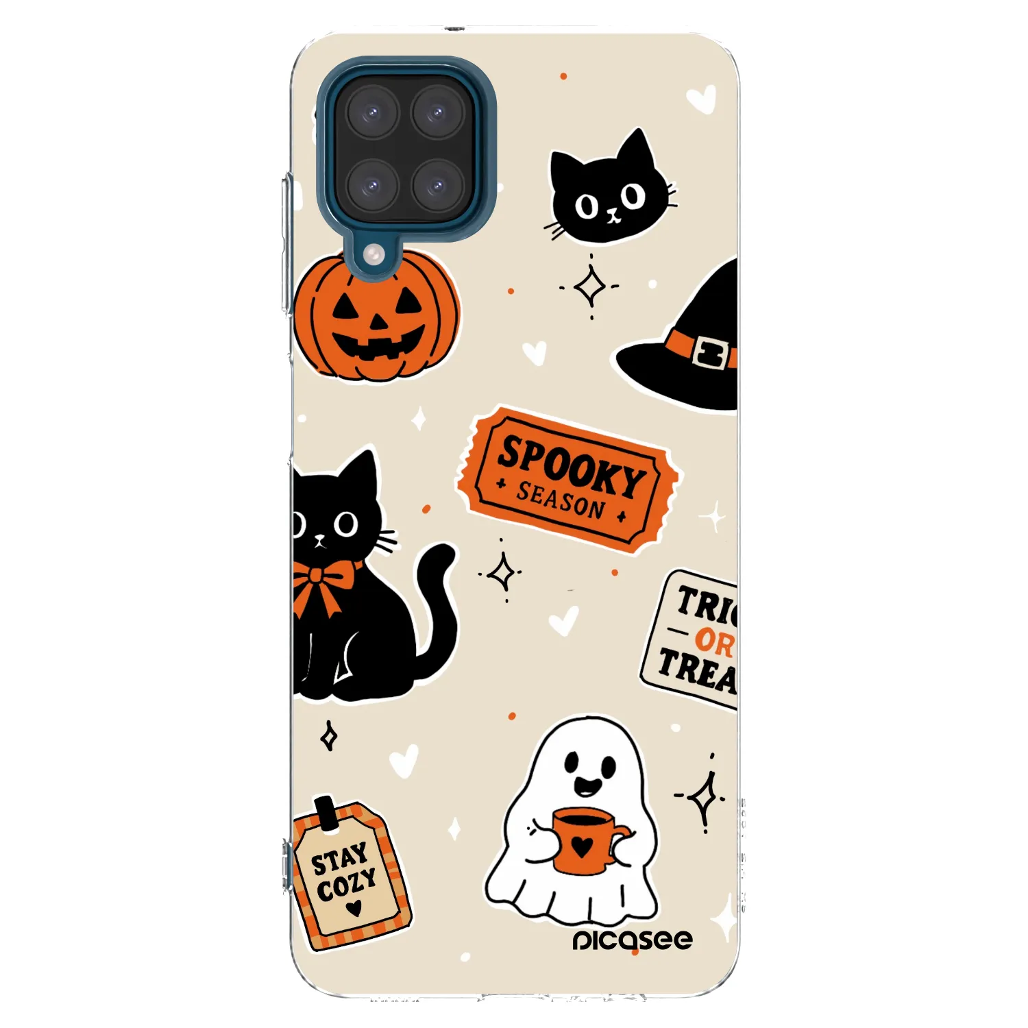Picasee διαφανής θήκη σιλικόνης Samsung Galaxy A12 A125F - Halloween stickers