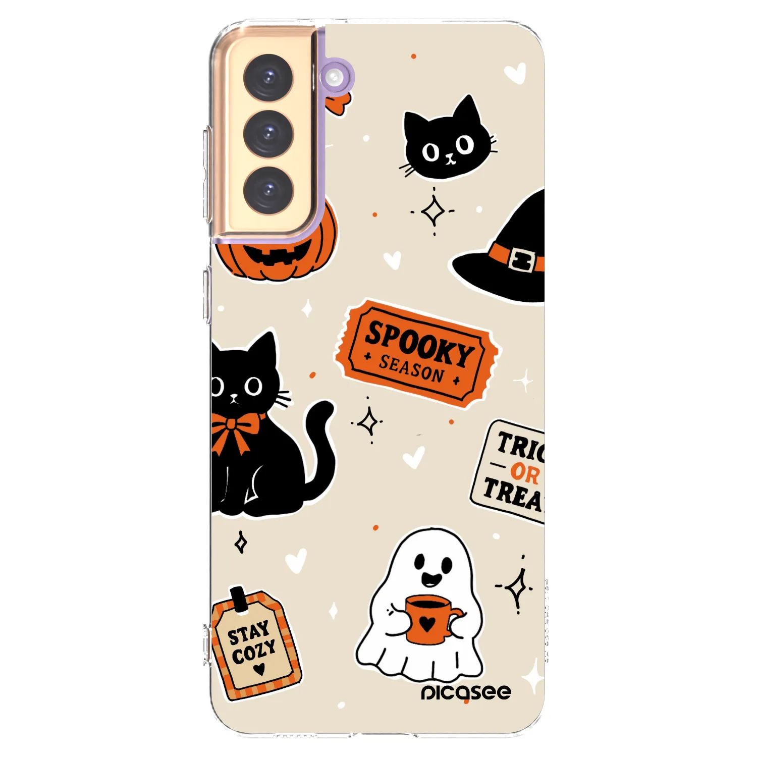 Picasee διαφανής θήκη σιλικόνης Samsung Galaxy S21+ 5G G996F - Halloween stickers