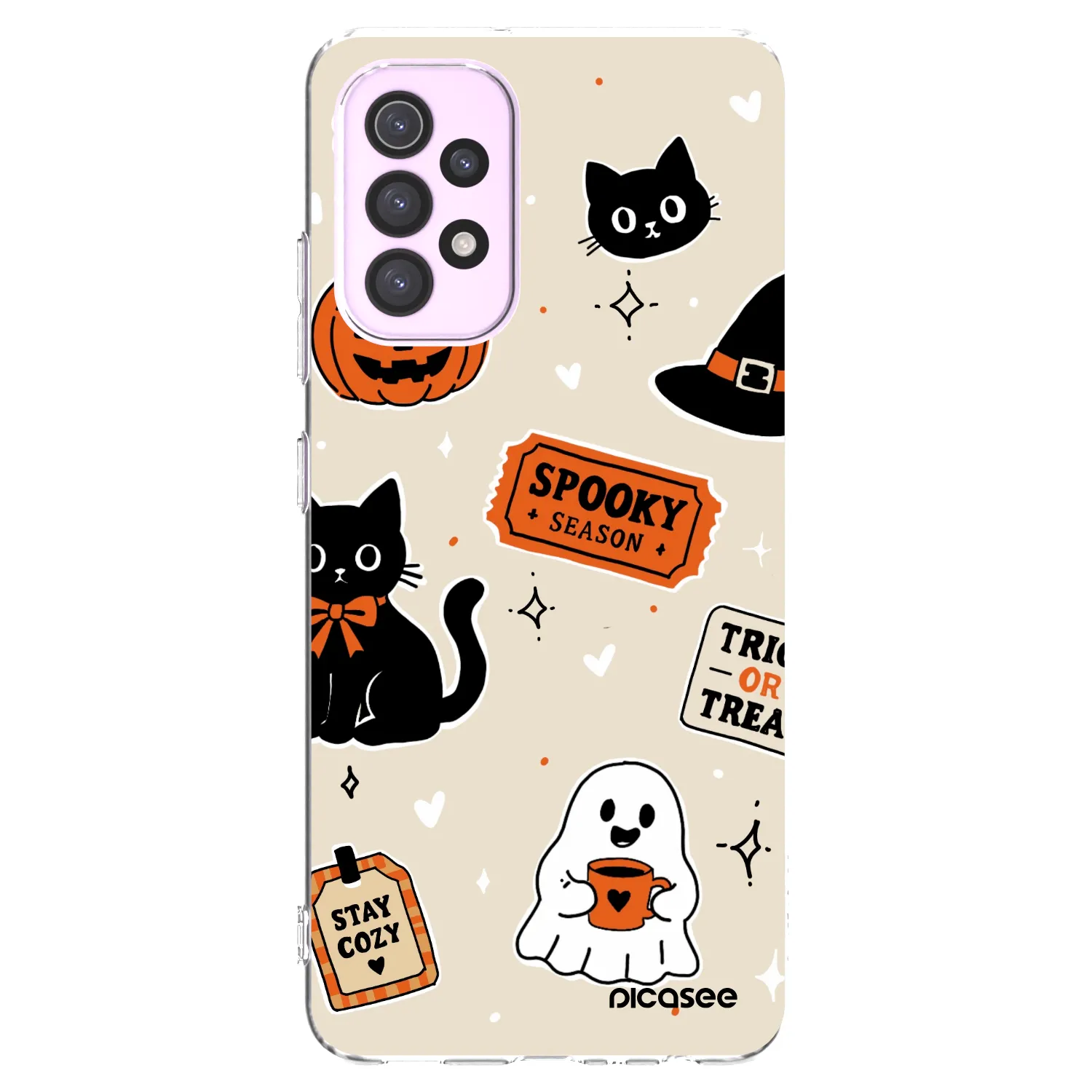 Picasee διαφανής θήκη σιλικόνης Samsung Galaxy A32 5G A326B - Halloween stickers