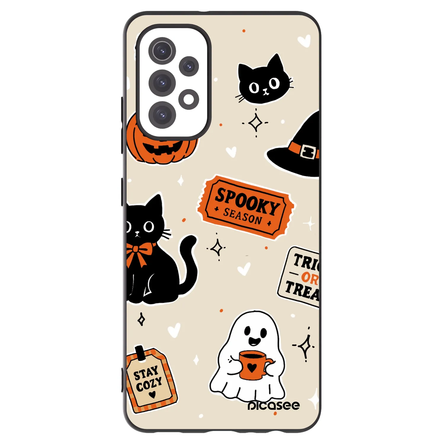 Picasee Μαύρη θήκη σιλικόνης για Samsung Galaxy A32 5G A326B - Halloween stickers