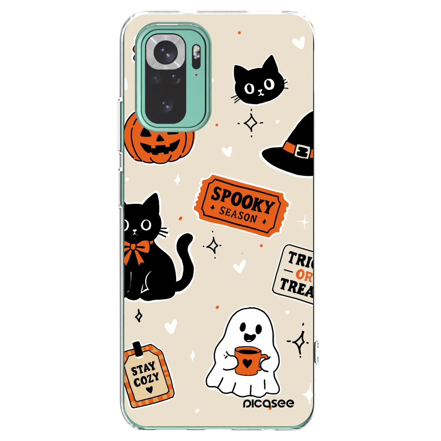 Picasee διαφανής θήκη σιλικόνης Xiaomi Redmi Note 10 Pro - Halloween stickers