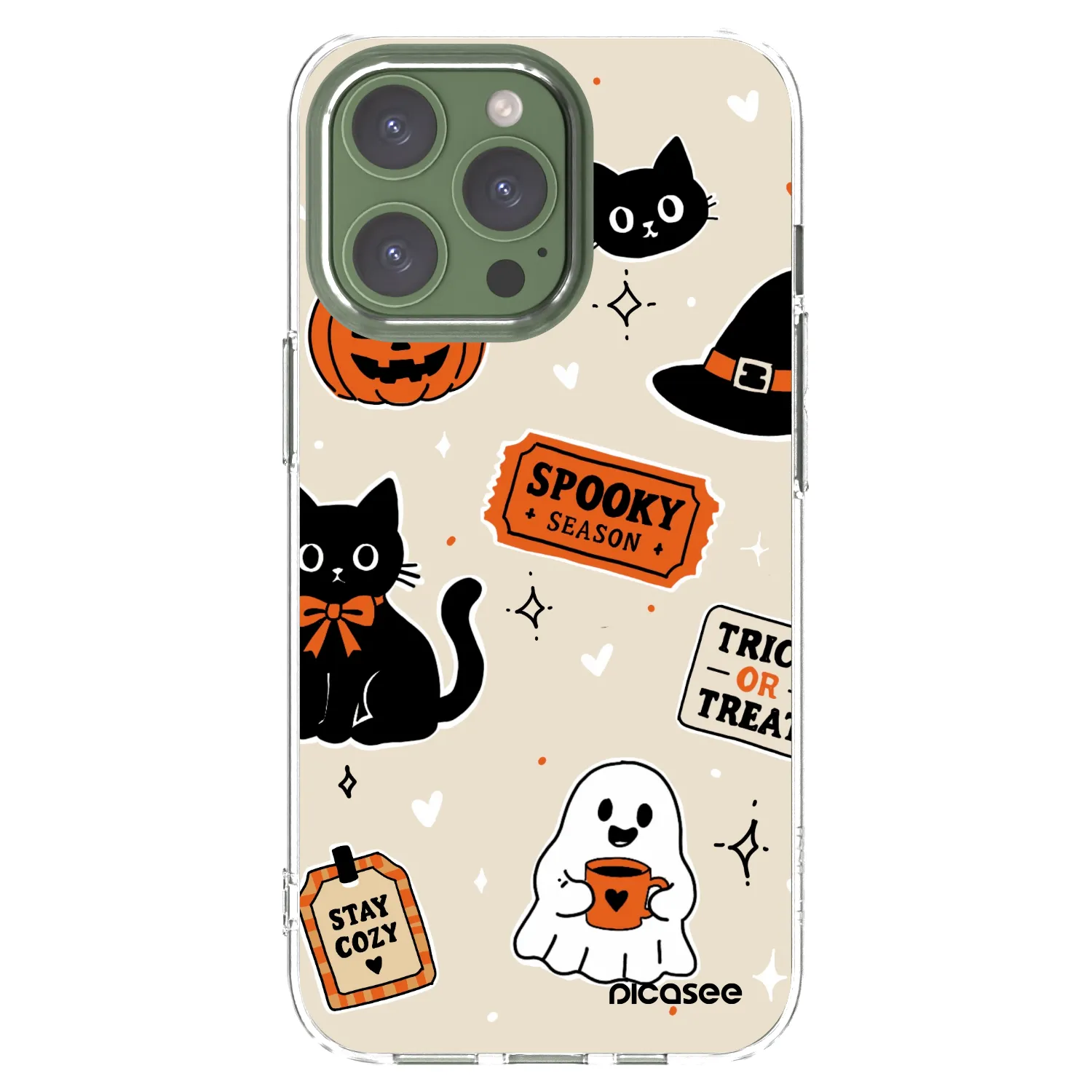 Picasee διαφανής θήκη σιλικόνης Apple iPhone 13 Pro - Halloween stickers