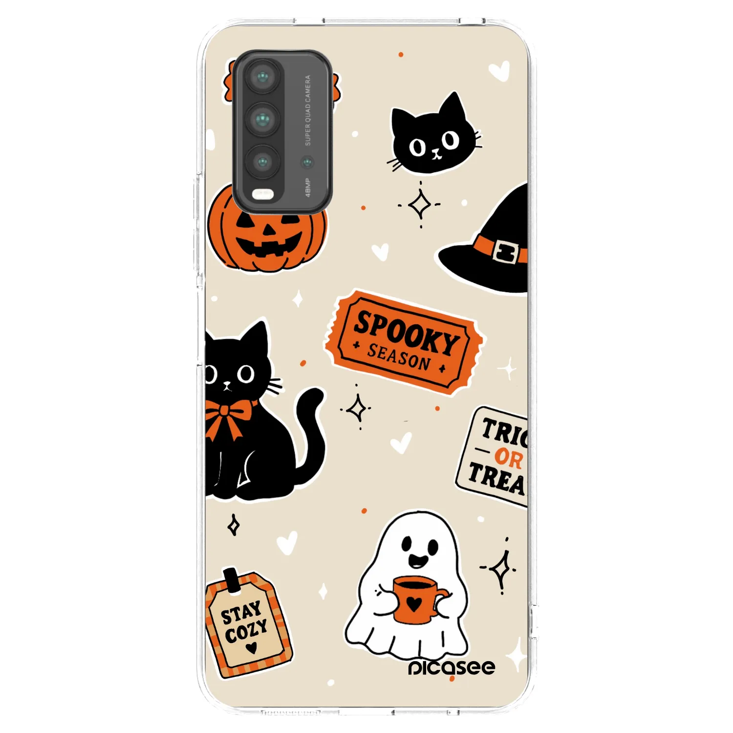 Picasee διαφανής θήκη σιλικόνης Xiaomi Redmi 9T - Halloween stickers