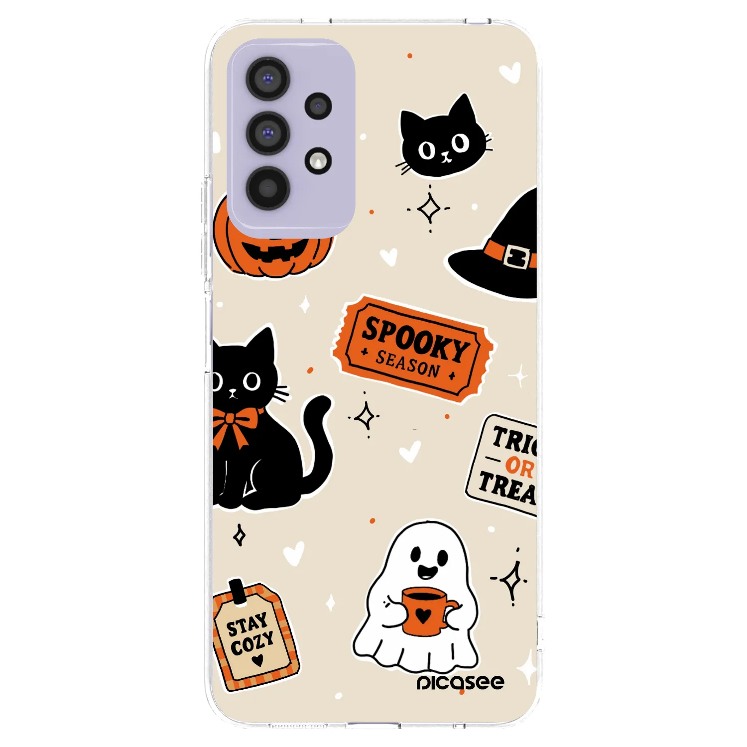 Picasee διαφανής θήκη σιλικόνης Samsung Galaxy A32 4G SM-A325F - Halloween stickers