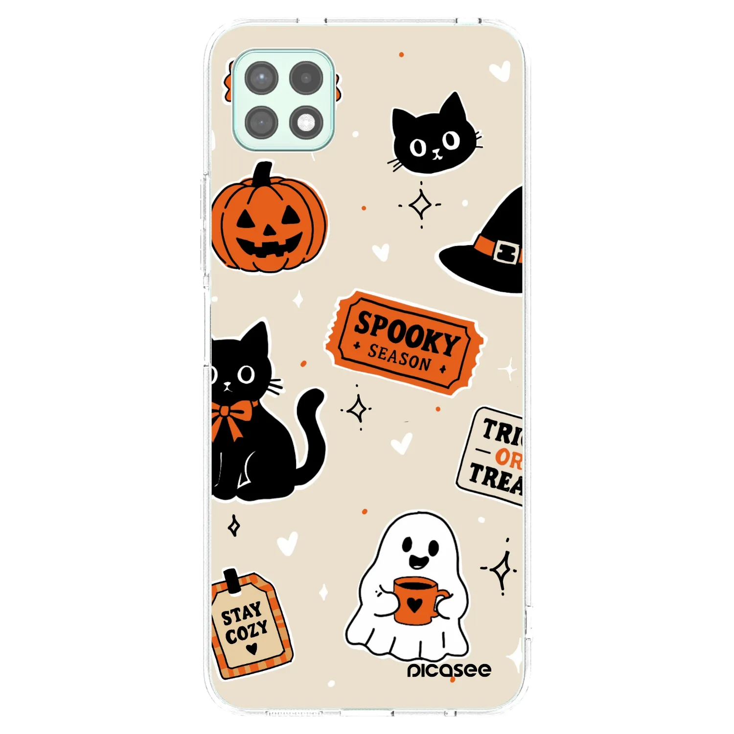 Picasee διαφανής θήκη σιλικόνης Samsung Galaxy A22 A226B 5G - Halloween stickers