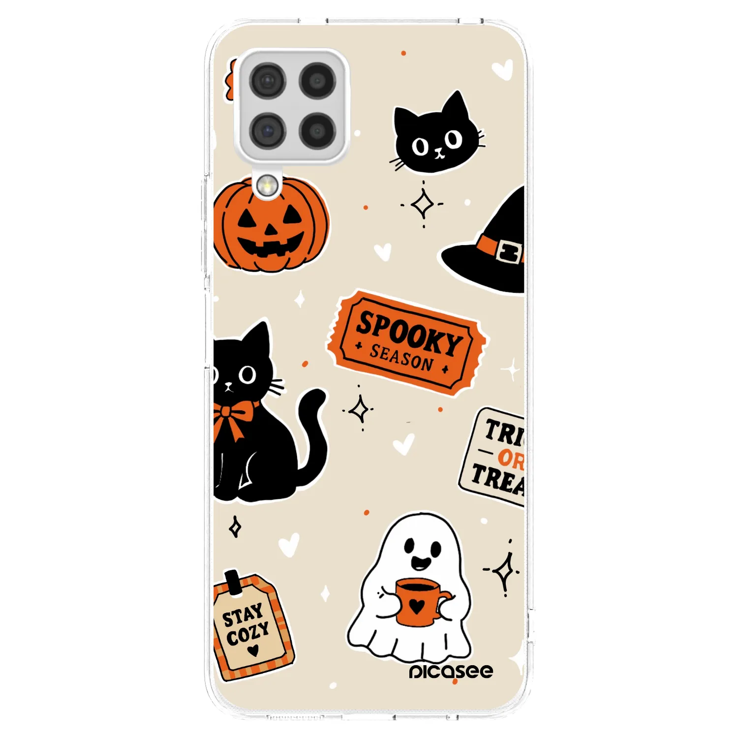 Picasee διαφανής θήκη σιλικόνης Samsung Galaxy A22 A225F 4G - Halloween stickers