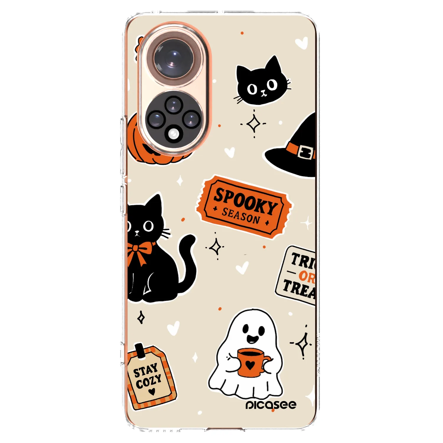 Picasee διαφανής θήκη σιλικόνης Honor 50 5G - Halloween stickers