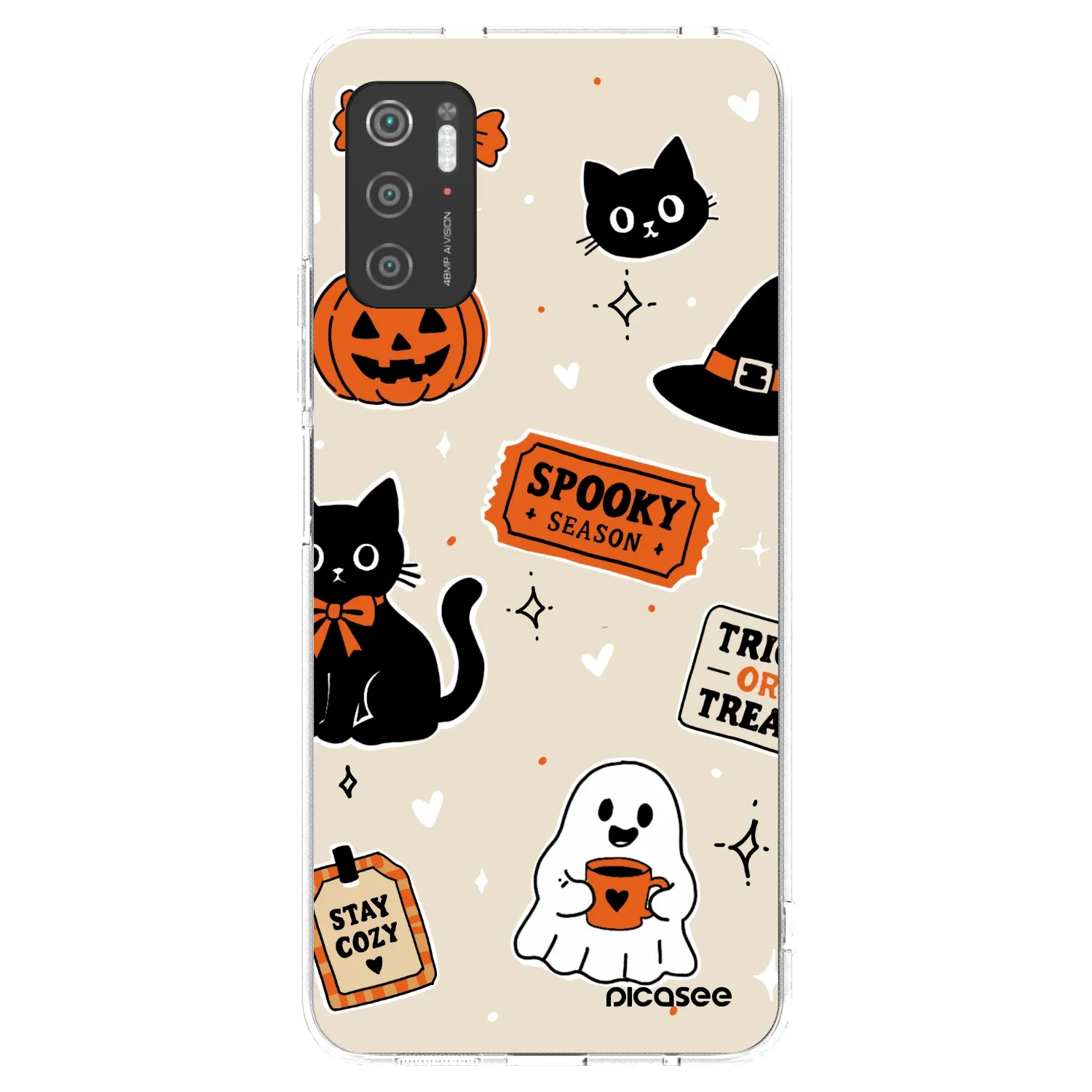 Picasee διαφανής θήκη σιλικόνης Xiaomi Poco M3 Pro 5G - Halloween stickers