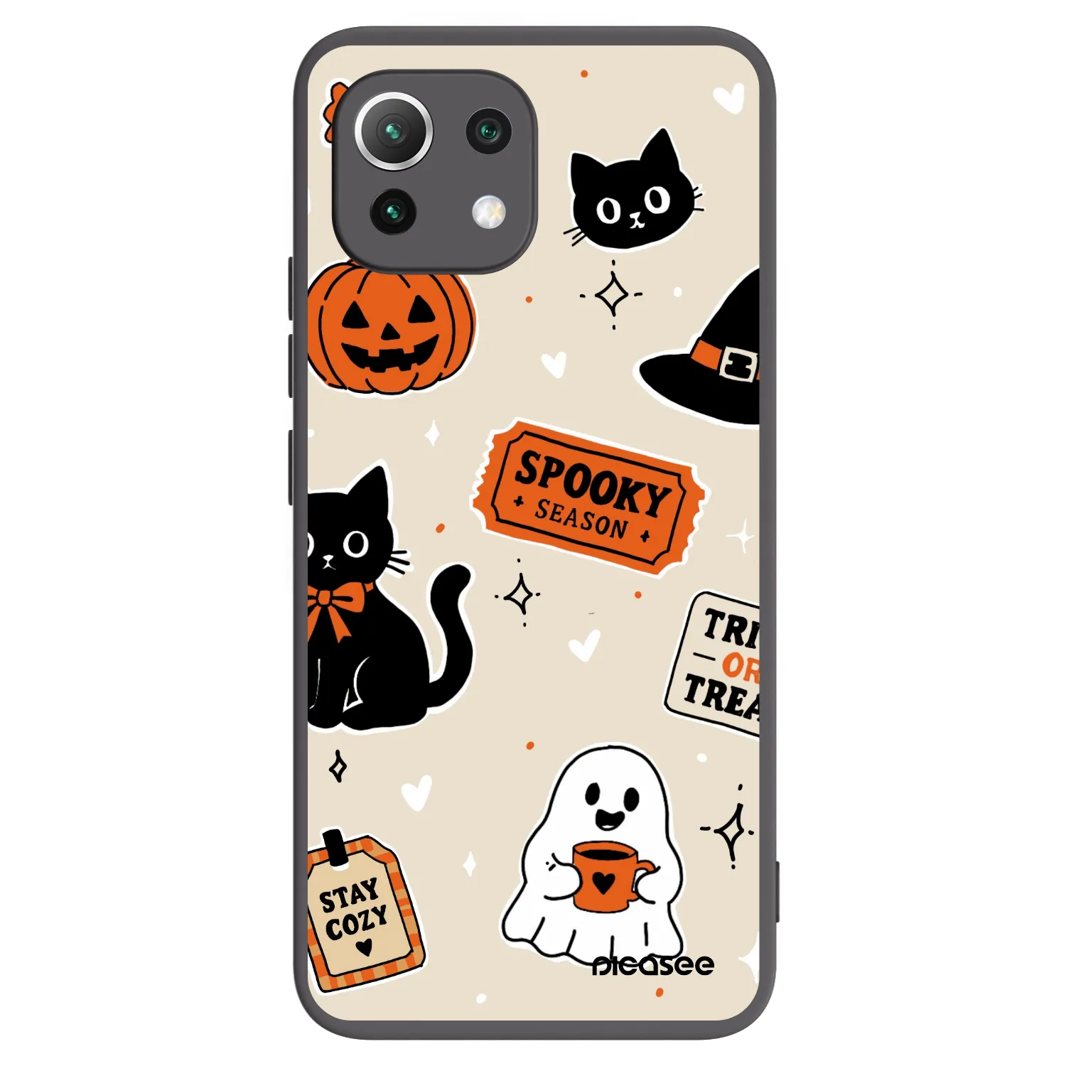 Picasee Μαύρη θήκη σιλικόνης για Xiaomi 11 Lite 5G NE - Halloween stickers