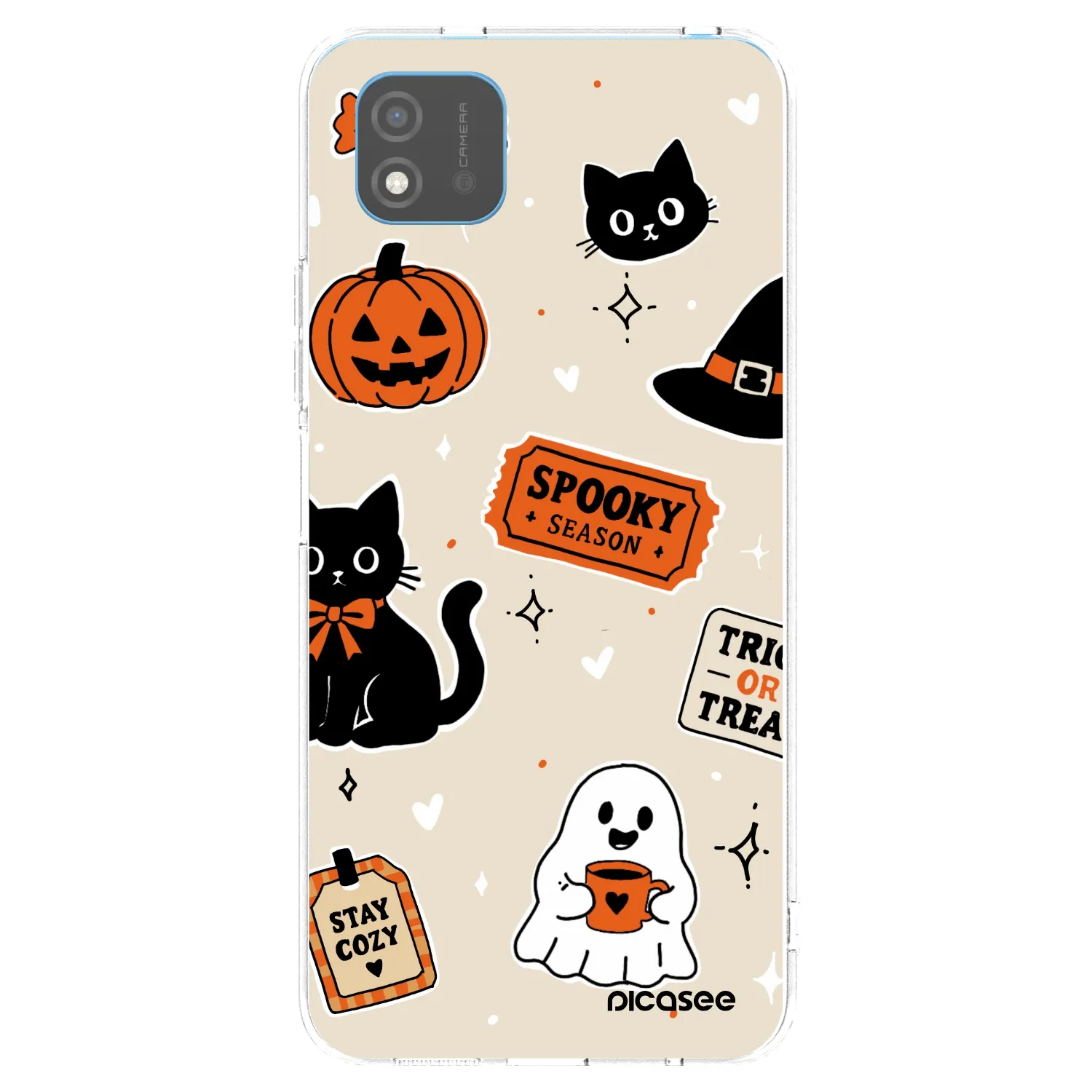 Picasee διαφανής θήκη σιλικόνης Realme C11 (2021) - Halloween stickers