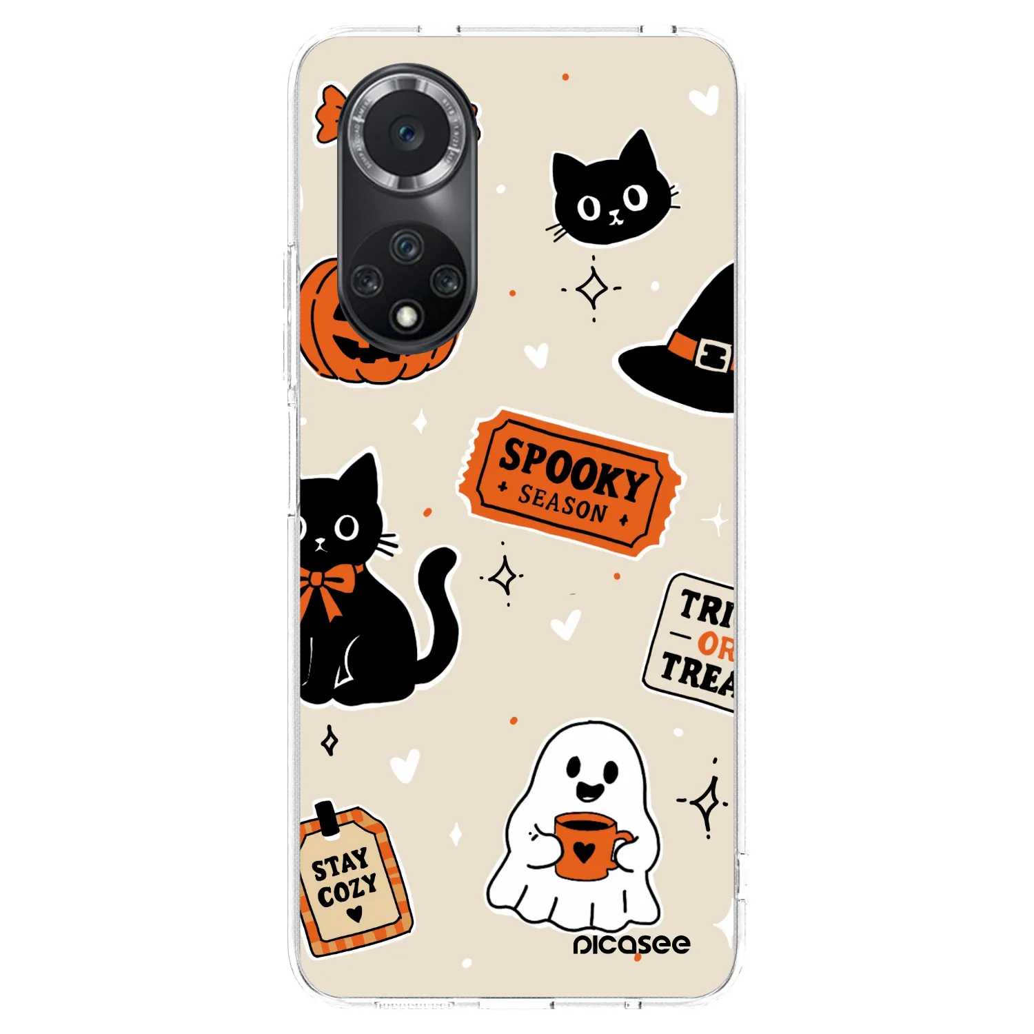 Picasee διαφανής θήκη σιλικόνης Huawei Nova 9 SE - Halloween stickers