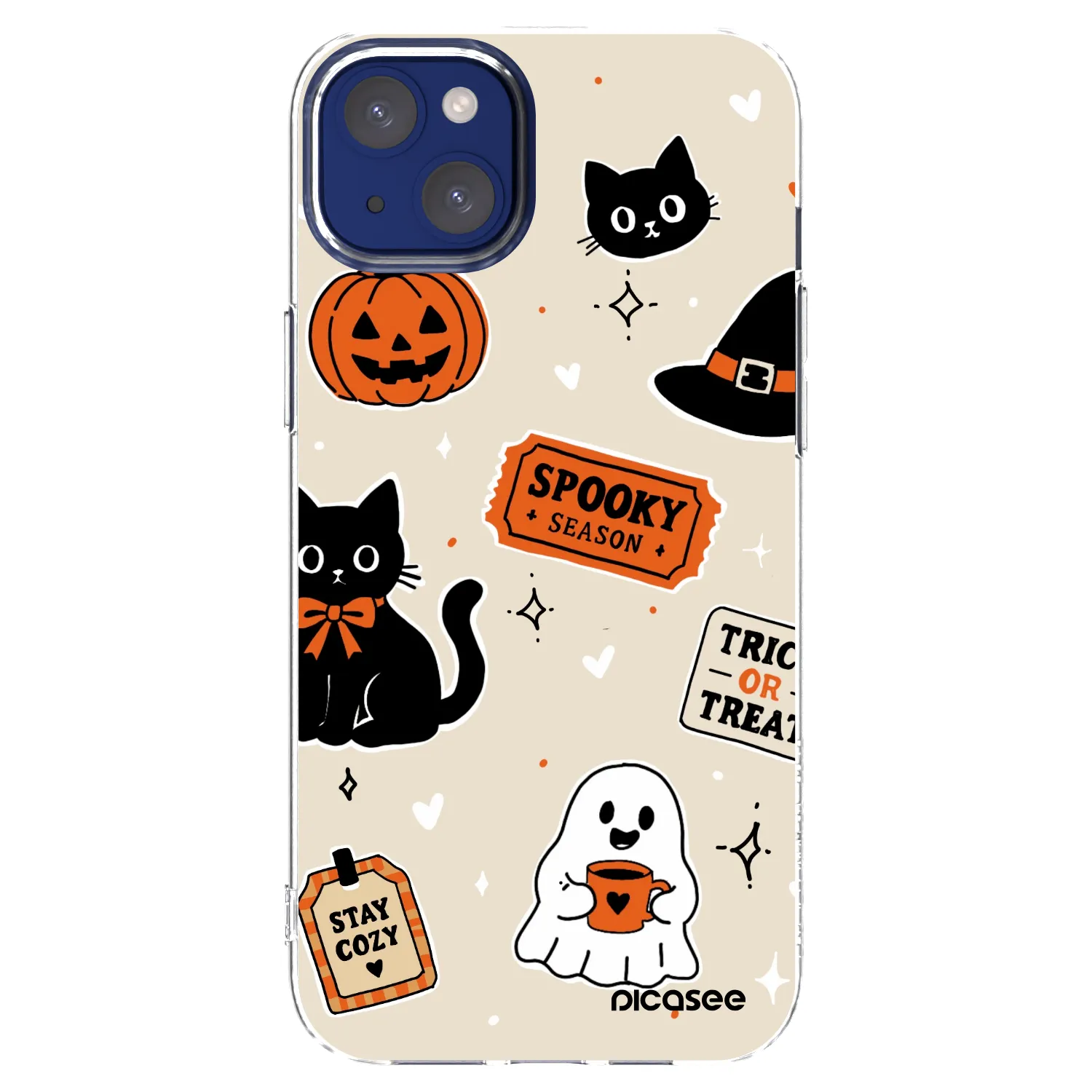 Picasee διαφανής θήκη σιλικόνης Apple iPhone 14 Plus - Halloween stickers