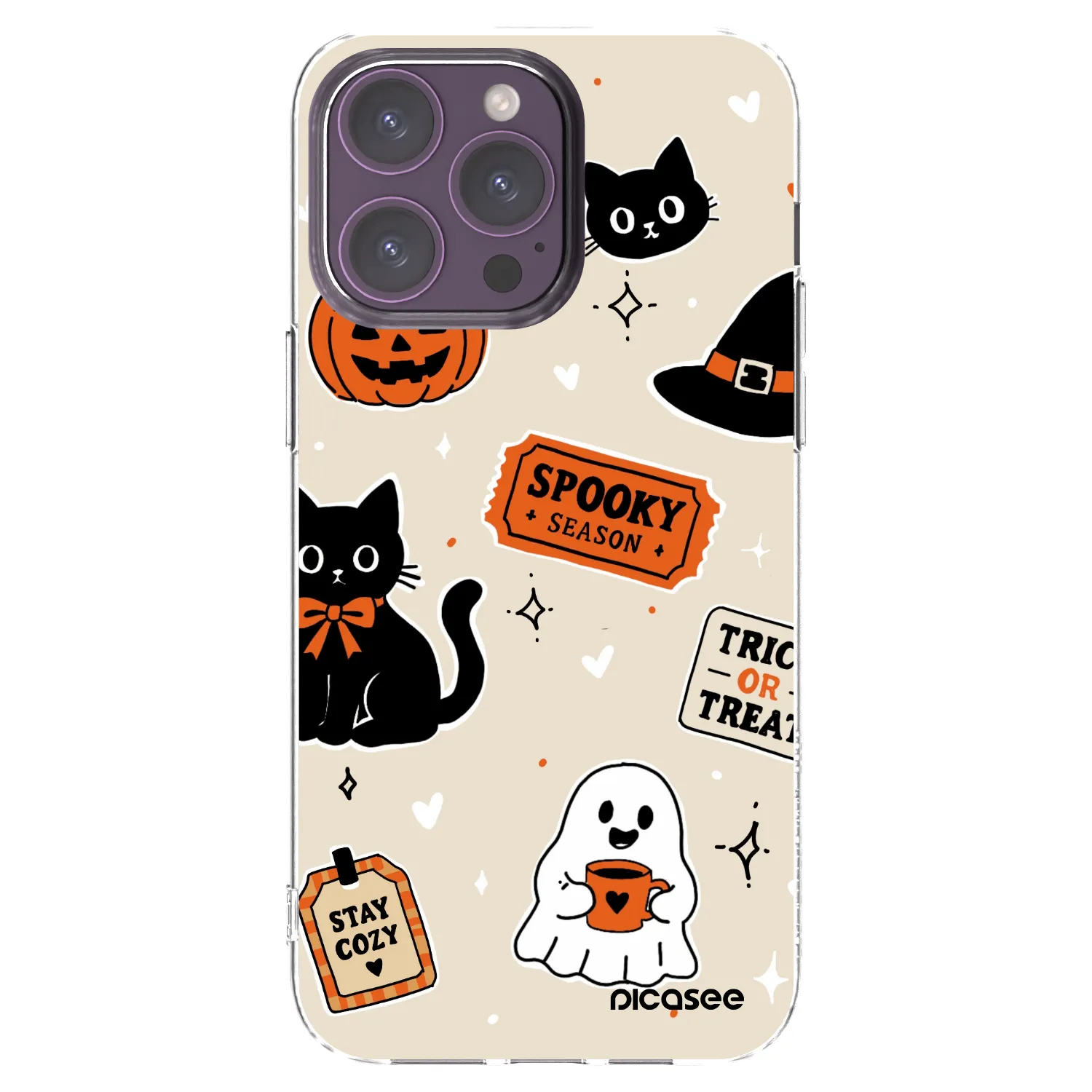 Picasee διαφανής θήκη σιλικόνης Apple iPhone 14 Pro Max - Halloween stickers