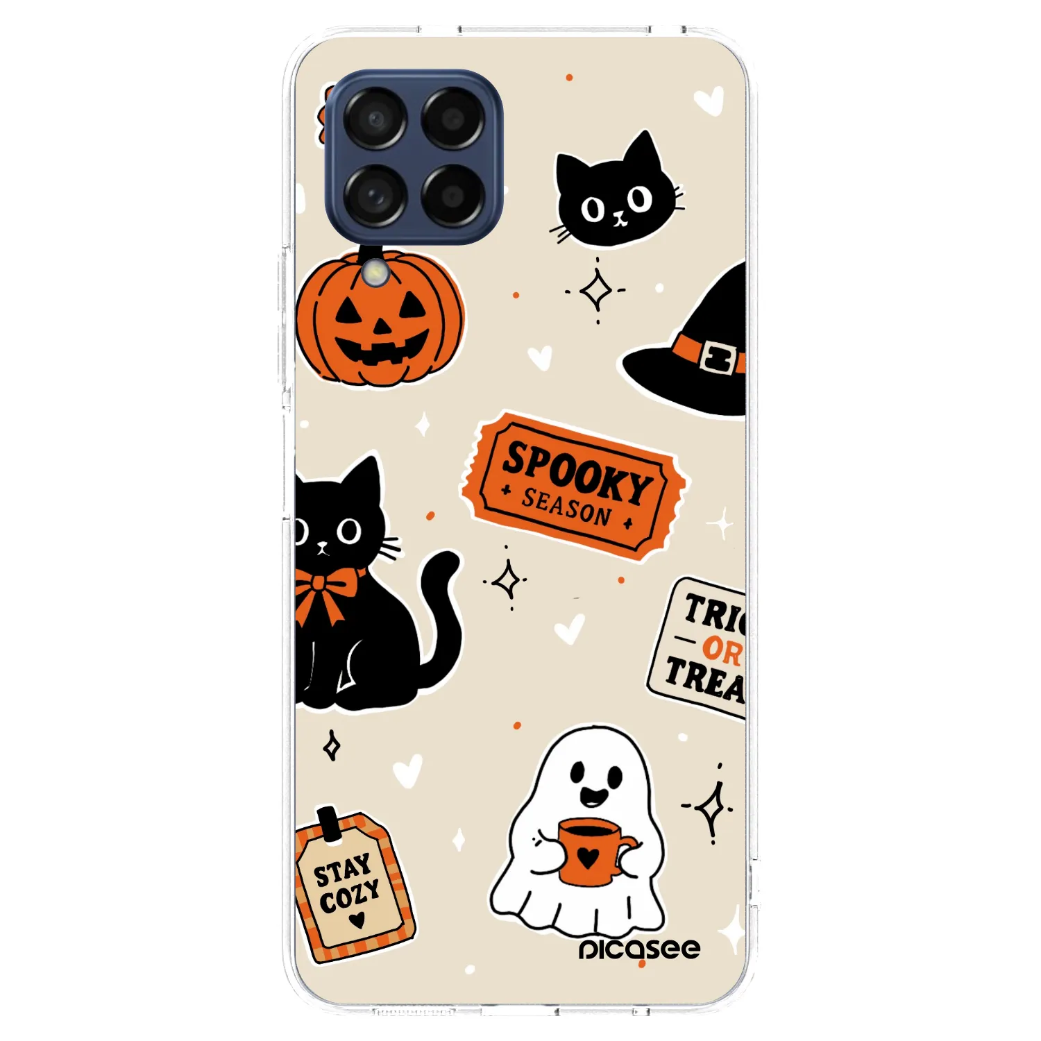 Picasee διαφανής θήκη σιλικόνης Samsung Galaxy M53 5G - Halloween stickers