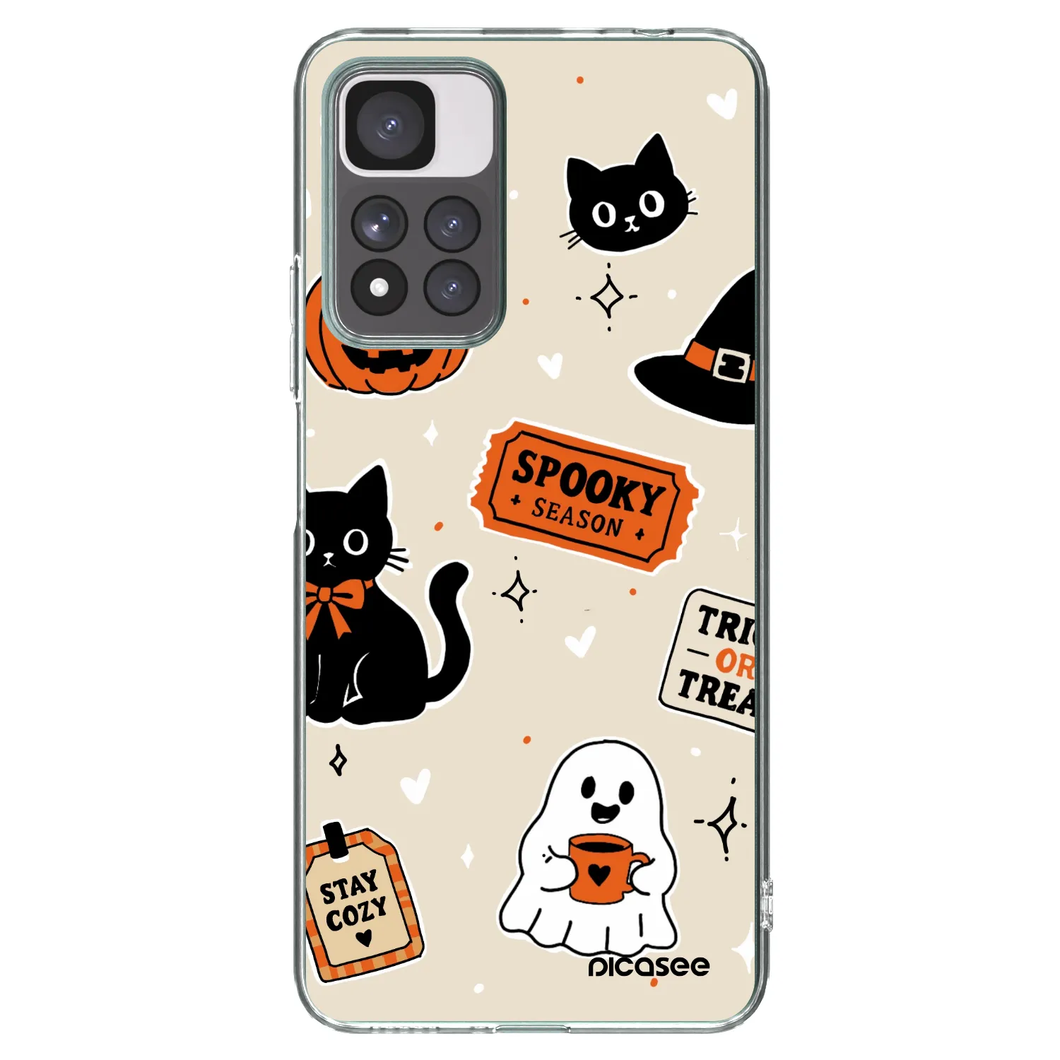 Picasee διαφανής θήκη σιλικόνης Xiaomi Redmi Note 11 Pro+ 5G - Halloween stickers