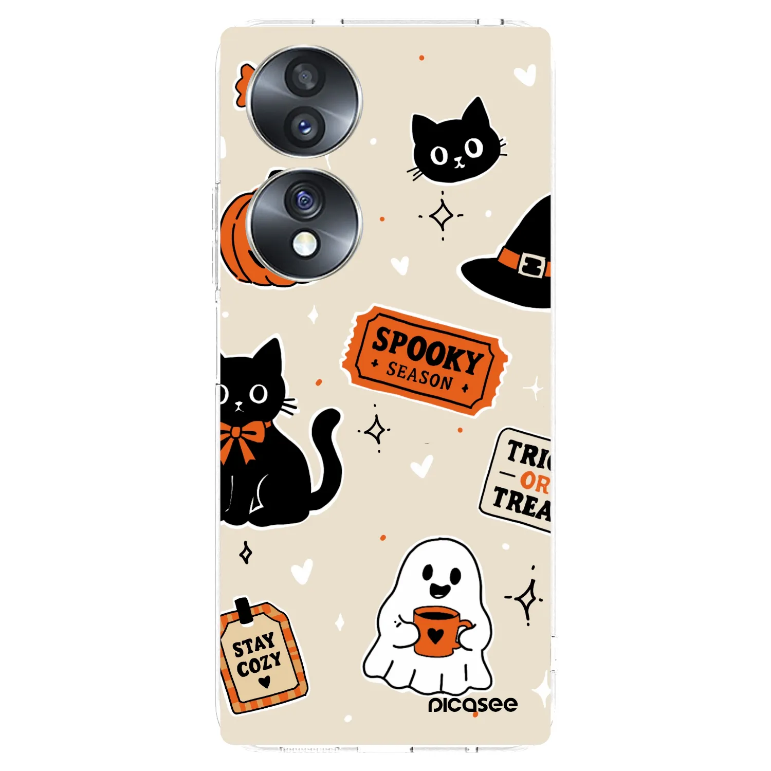 Picasee διαφανής θήκη σιλικόνης Honor 70 - Halloween stickers