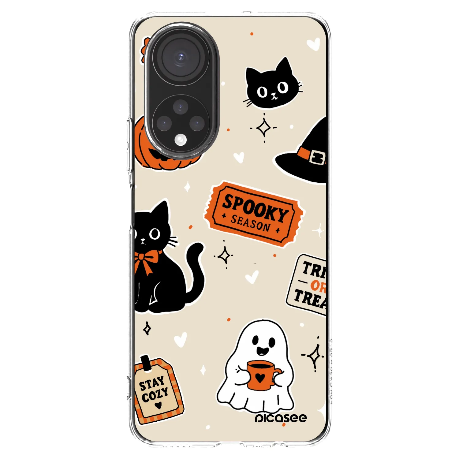 Picasee διαφανής θήκη σιλικόνης Honor X7 - Halloween stickers