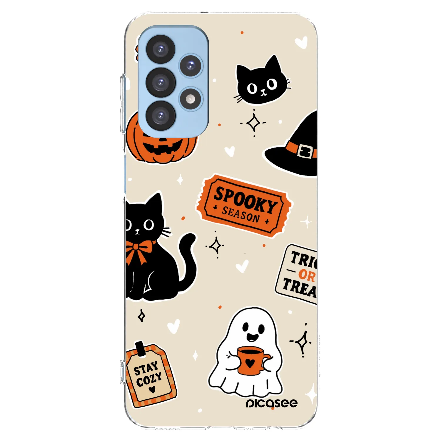 Picasee διαφανής θήκη σιλικόνης Samsung Galaxy A23 A235F 4G - Halloween stickers