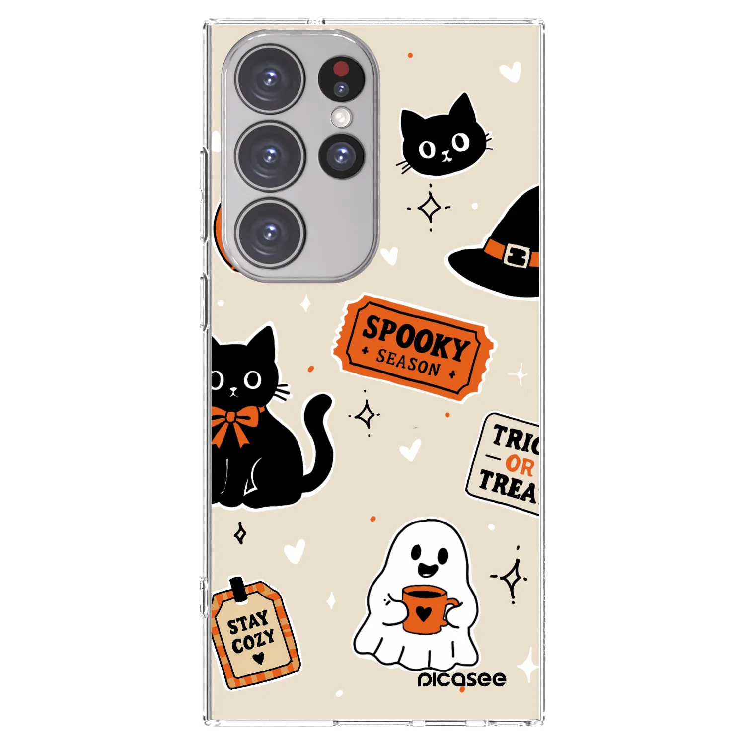 Picasee διαφανής θήκη σιλικόνης Samsung Galaxy S23 Ultra 5G - Halloween stickers