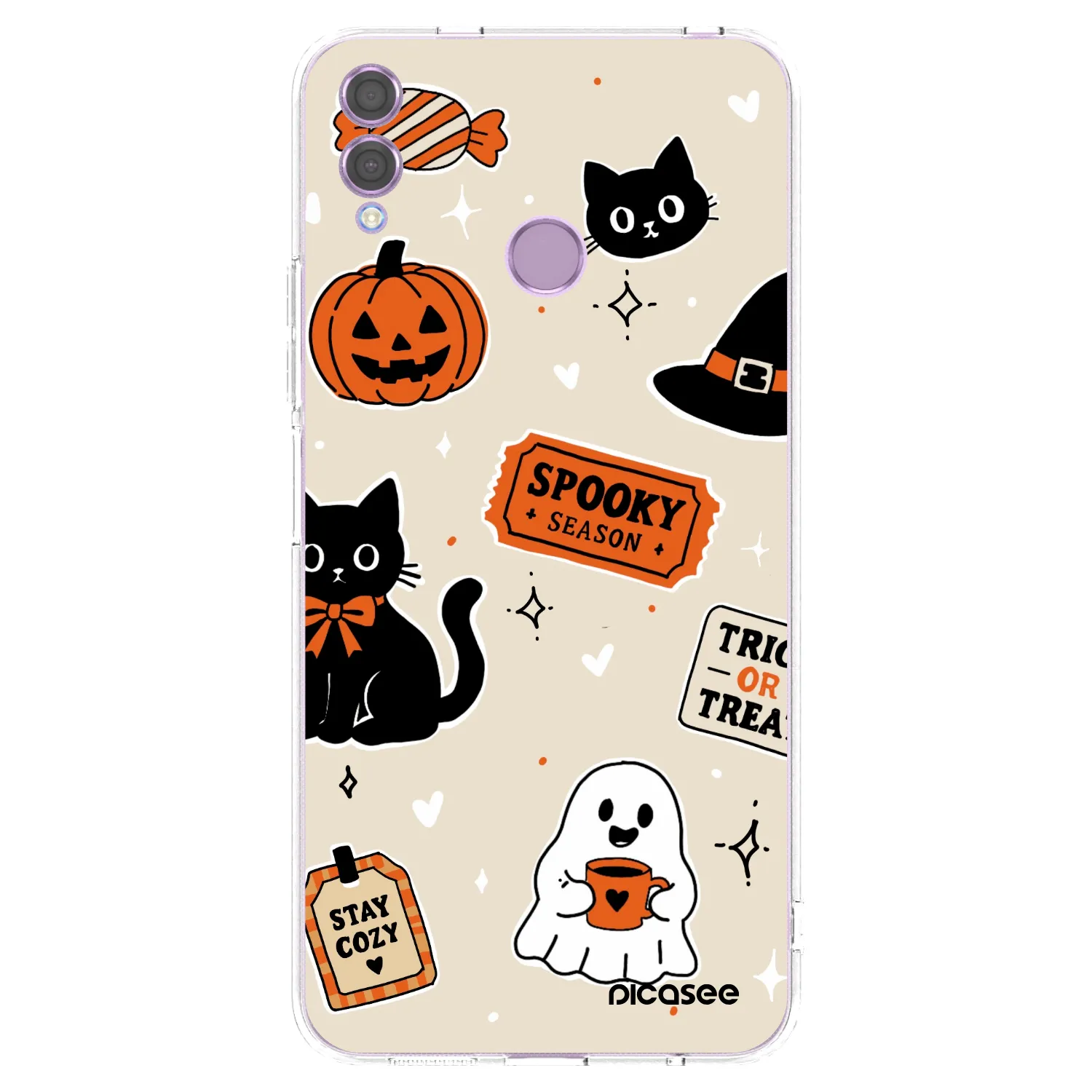 Picasee διαφανής θήκη σιλικόνης Honor 8X - Halloween stickers