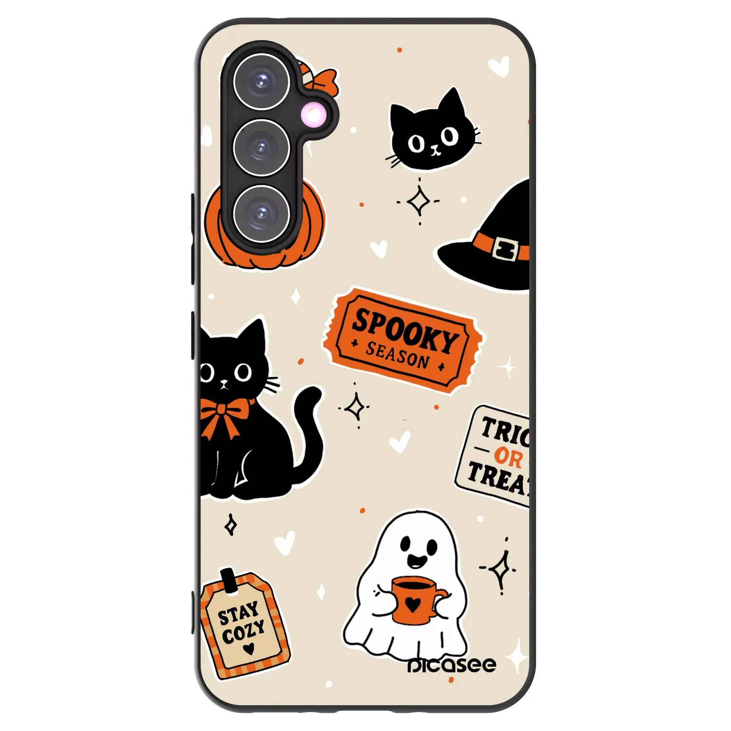 Picasee Μαύρη θήκη σιλικόνης για Samsung Galaxy A54 5G A546B - Halloween stickers