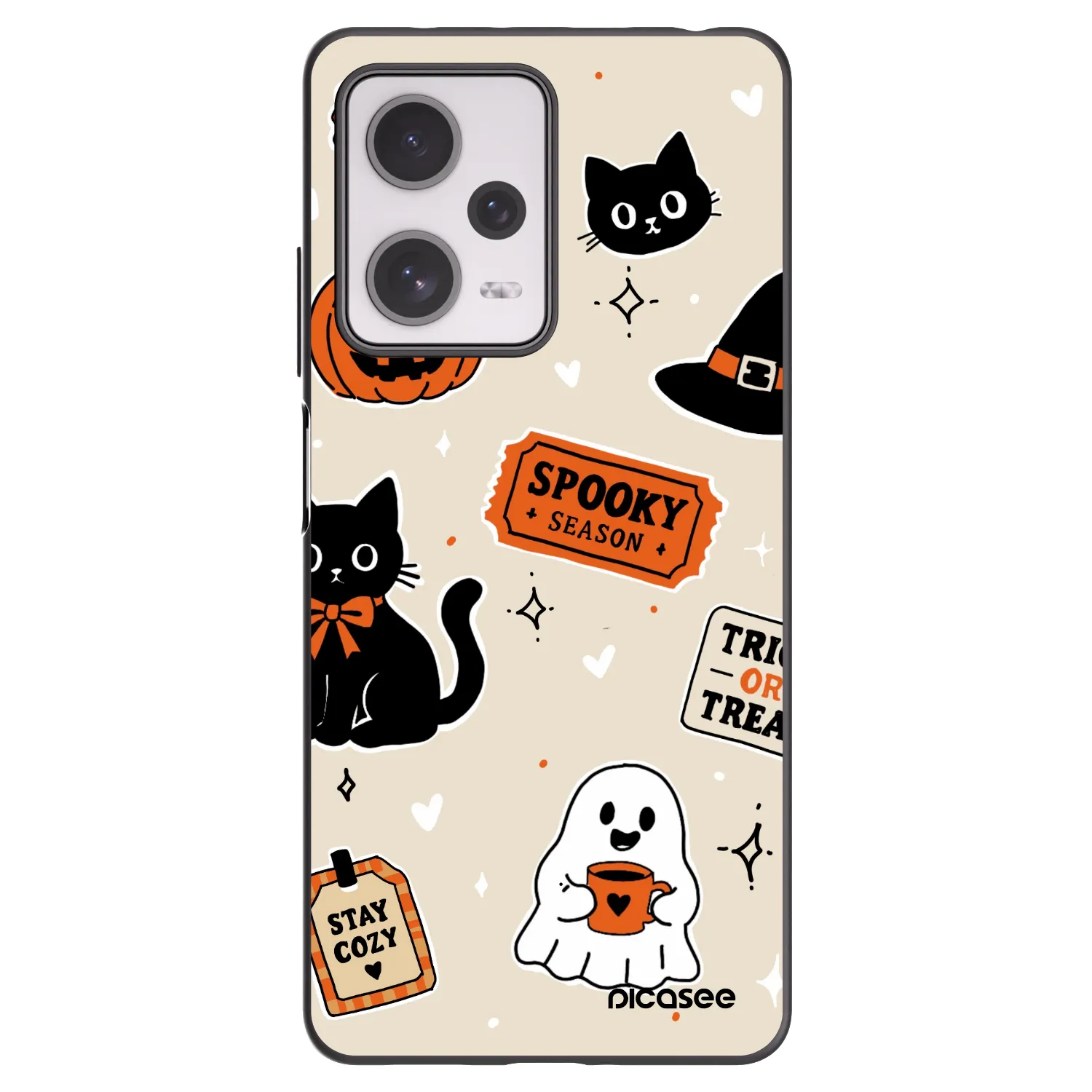 Picasee Μαύρη θήκη σιλικόνης για Xiaomi Redmi Note 12 Pro+ 5G - Halloween stickers