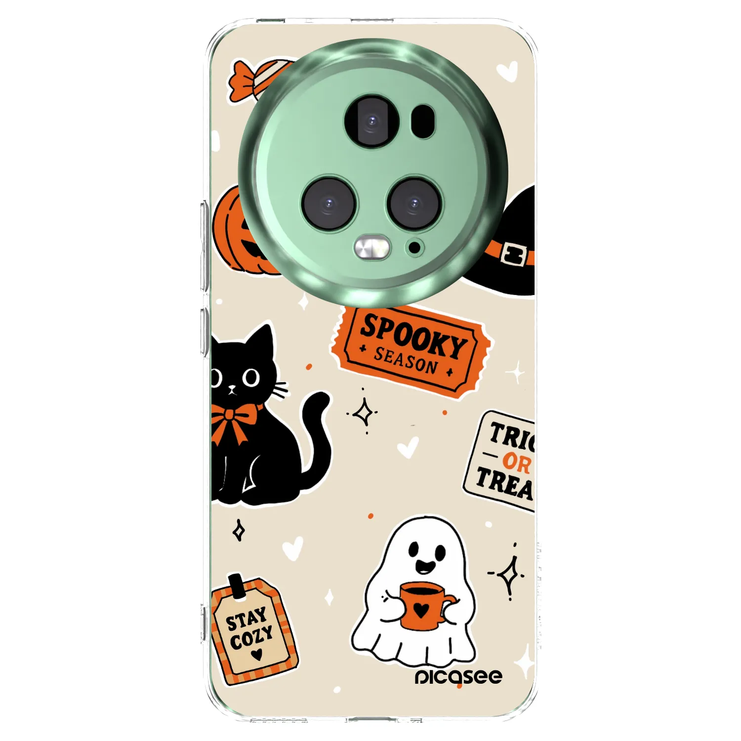 Picasee διαφανής θήκη σιλικόνης Honor Magic5 Pro - Halloween stickers
