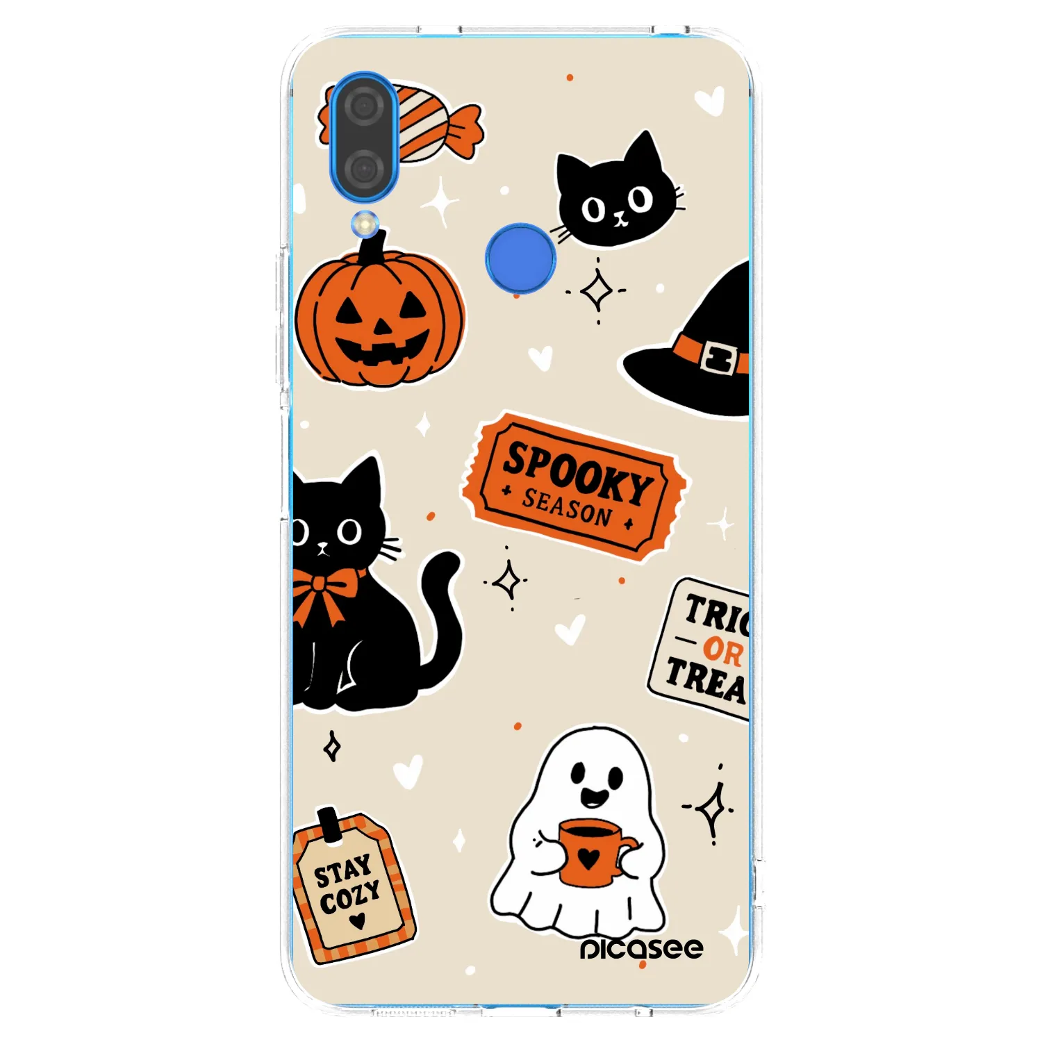 Picasee διαφανής θήκη σιλικόνης Huawei Nova 3 - Halloween stickers
