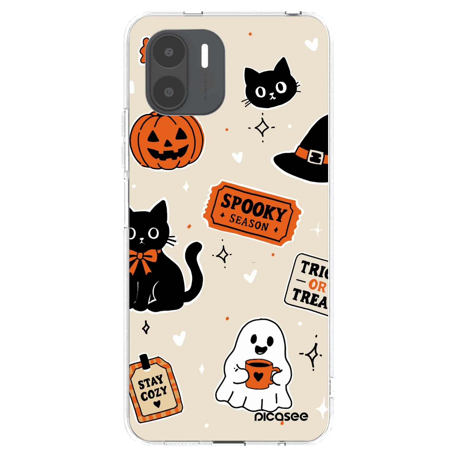 Picasee διαφανής θήκη σιλικόνης Xiaomi Redmi A2 - Halloween stickers