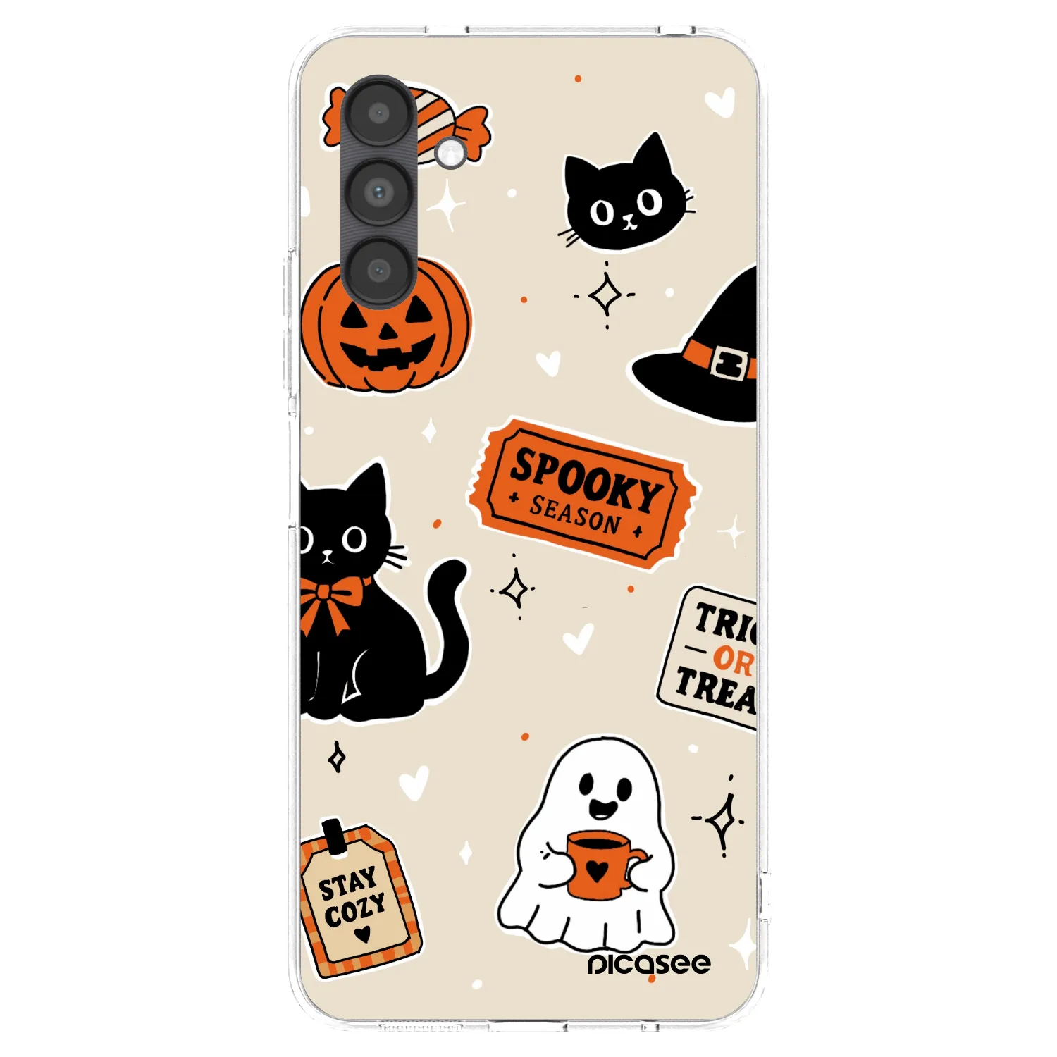 Picasee διαφανής θήκη σιλικόνης Samsung Galaxy A04s A047F - Halloween stickers