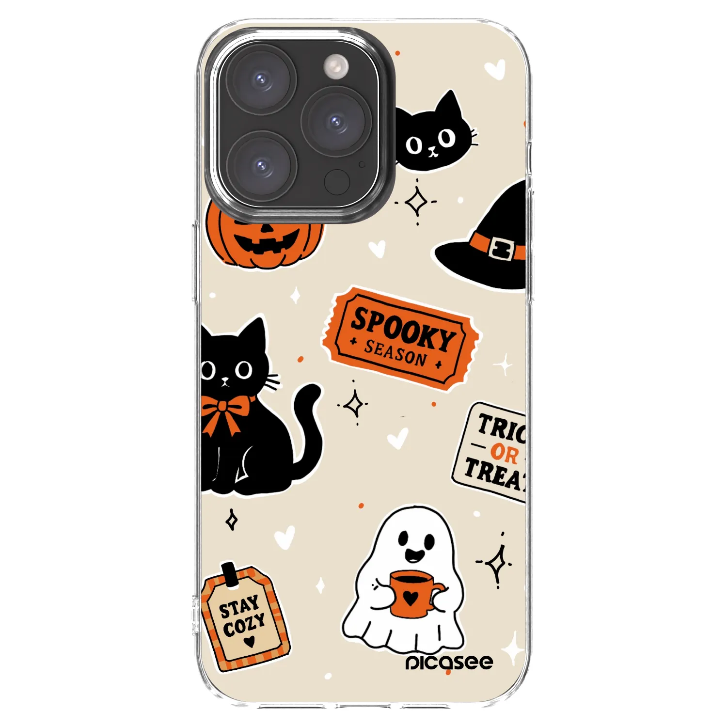 Picasee διαφανής θήκη σιλικόνης Apple iPhone 15 Pro Max - Halloween stickers
