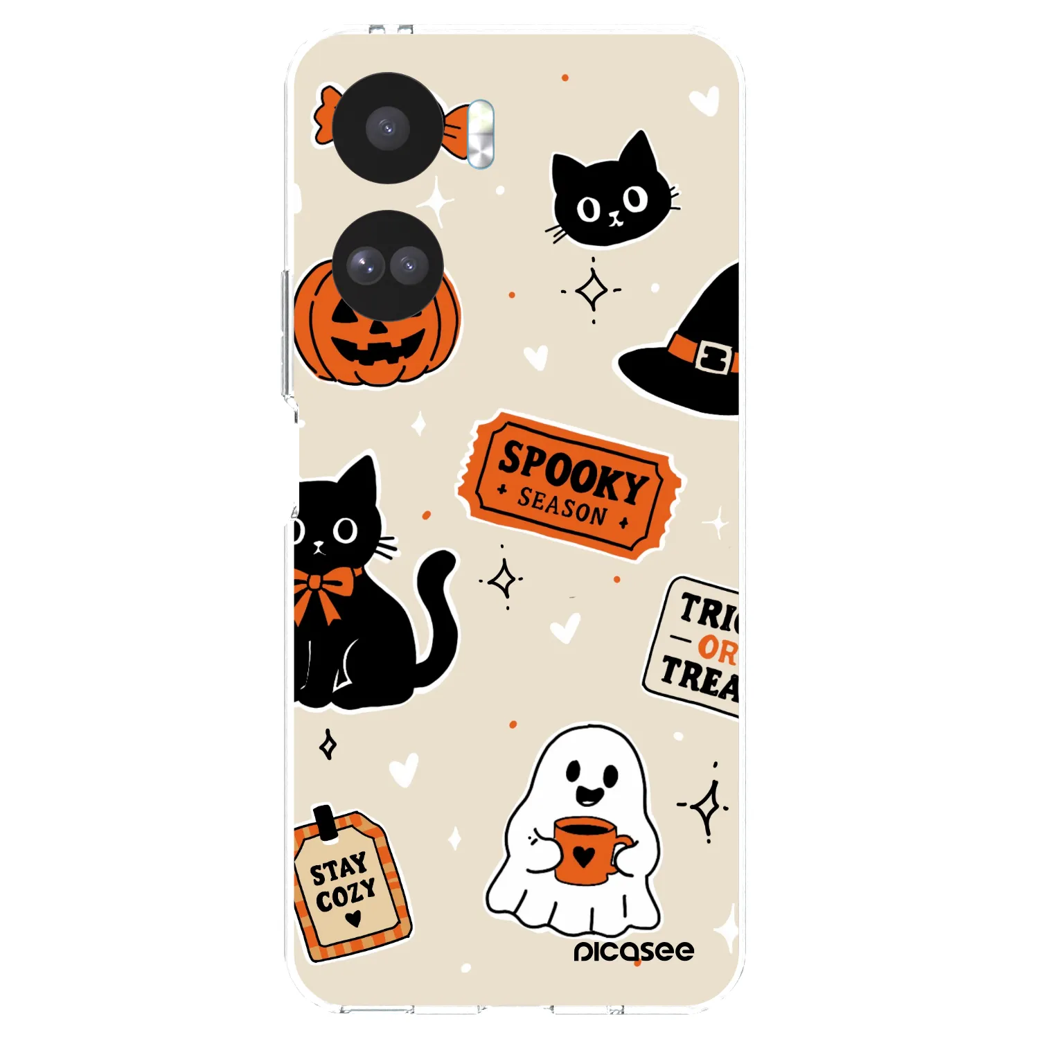 Picasee διαφανής θήκη σιλικόνης Honor 90 Lite 5G - Halloween stickers