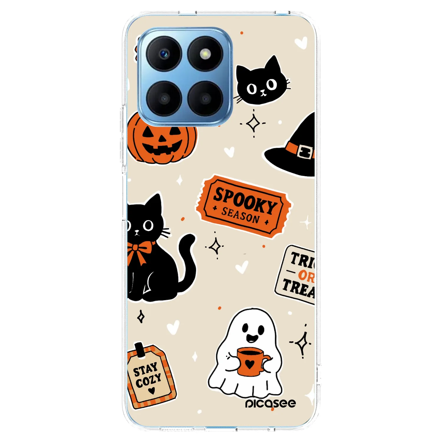 Picasee διαφανής θήκη σιλικόνης Honor 70 Lite - Halloween stickers