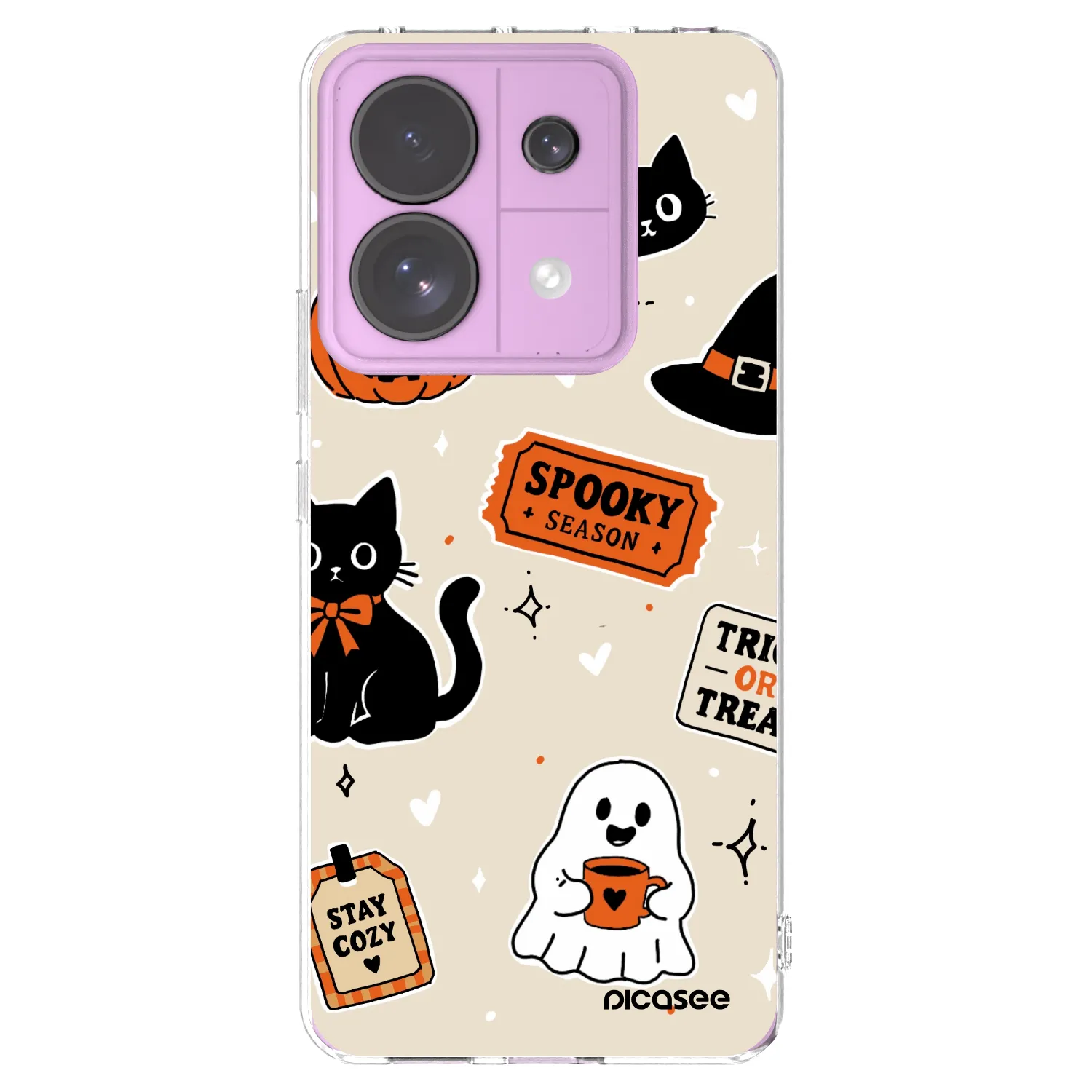 Picasee διαφανής θήκη σιλικόνης Xiaomi Redmi Note 13 Pro 5G - Halloween stickers