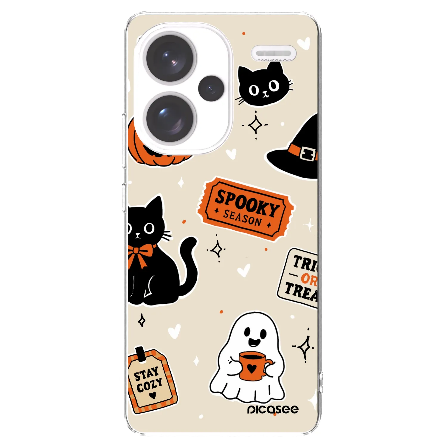 Picasee διαφανής θήκη σιλικόνης Xiaomi Redmi Note 13 Pro+ 5G - Halloween stickers