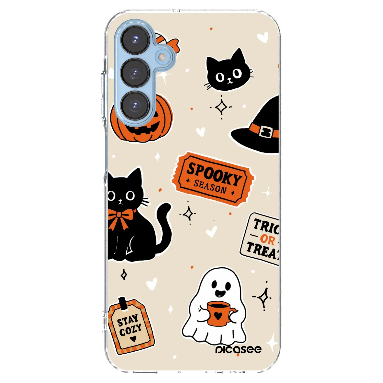 Picasee διαφανής θήκη σιλικόνης Samsung Galaxy A15 A156B 5G - Halloween stickers