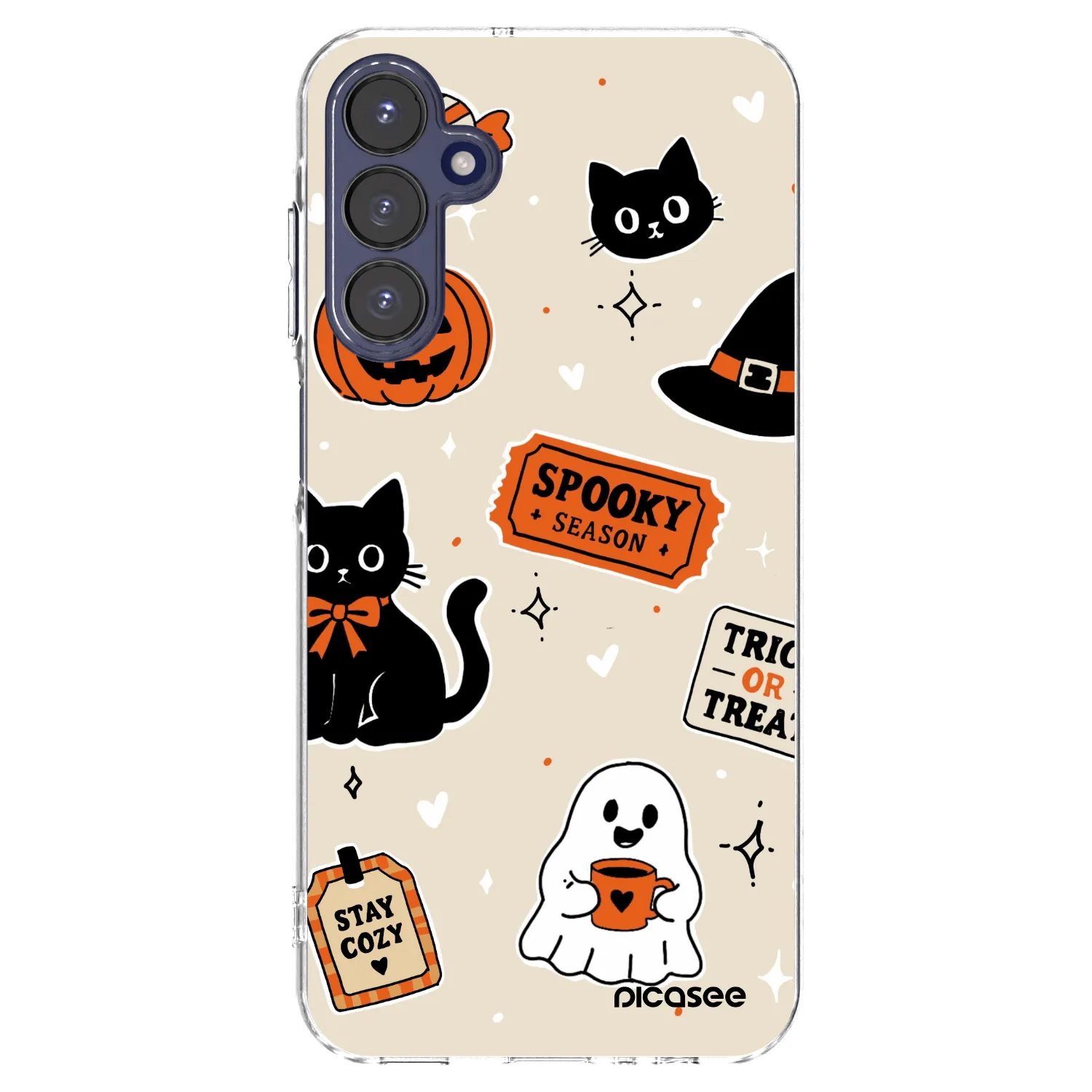 Picasee διαφανής θήκη σιλικόνης Samsung Galaxy A15 A155F 4G - Halloween stickers