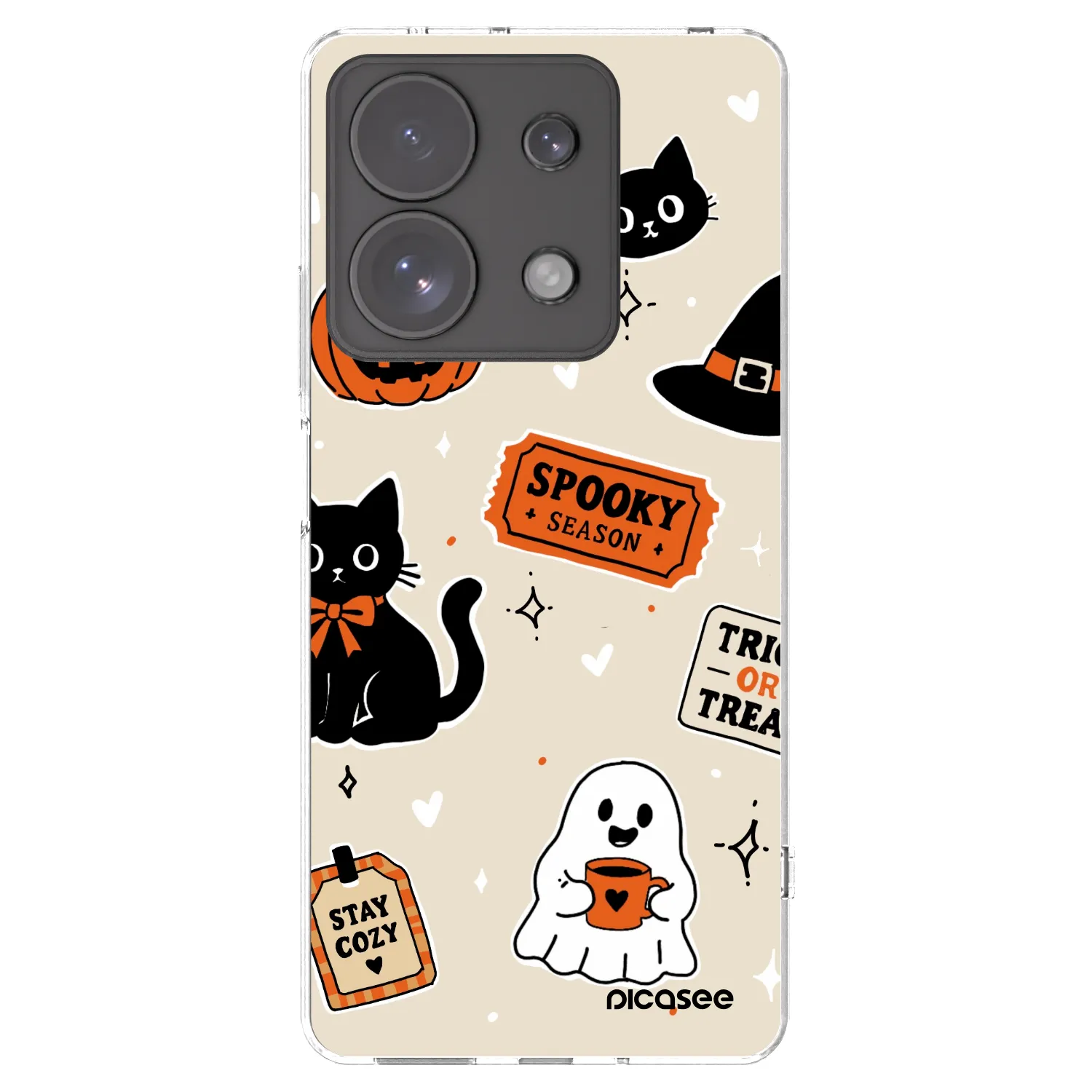 Picasee διαφανής θήκη σιλικόνης Xiaomi Redmi Note 13 Pro 4G - Halloween stickers