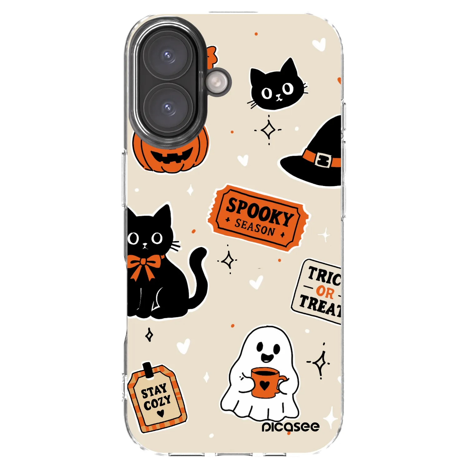 Picasee διαφανής θήκη σιλικόνης Apple iPhone 16 - Halloween stickers