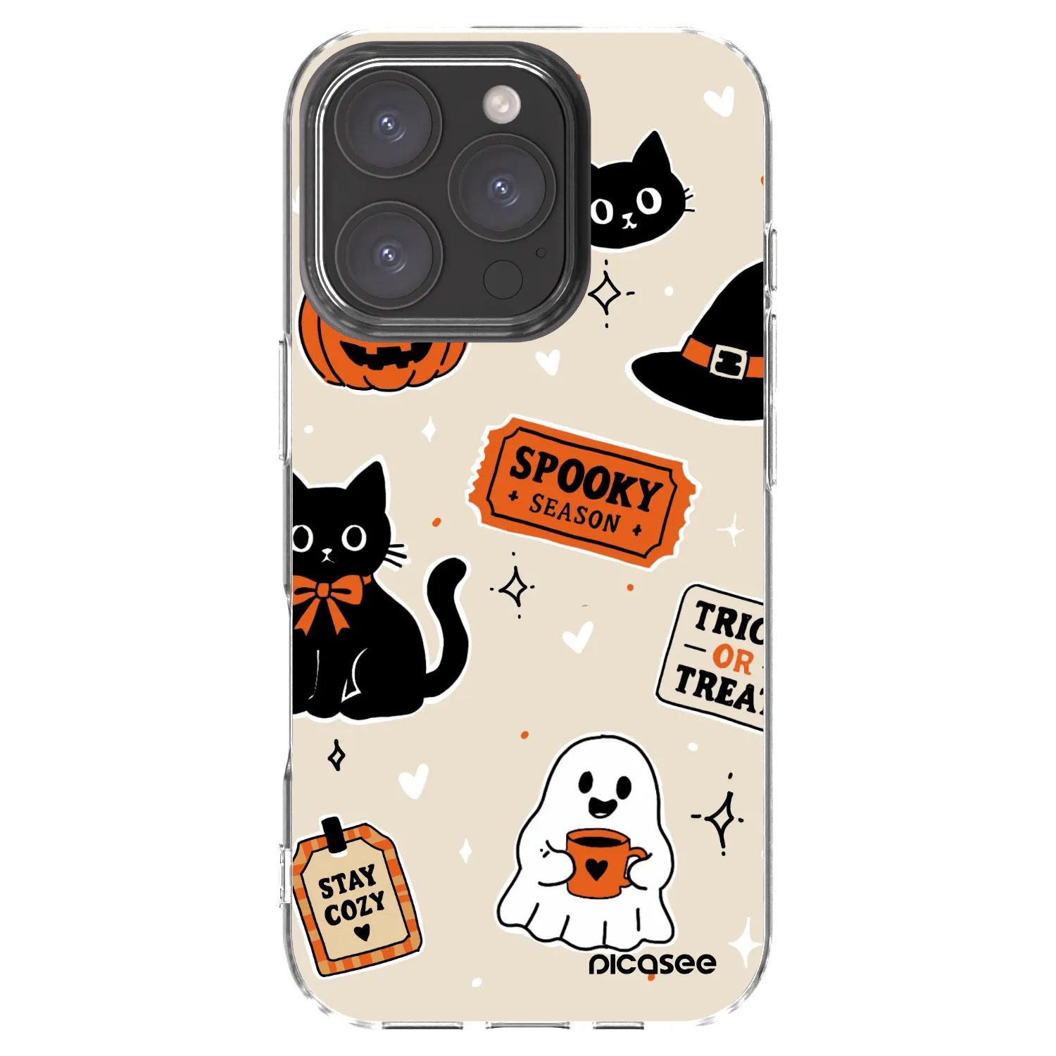 Picasee διαφανής θήκη σιλικόνης Apple iPhone 16 Pro - Halloween stickers