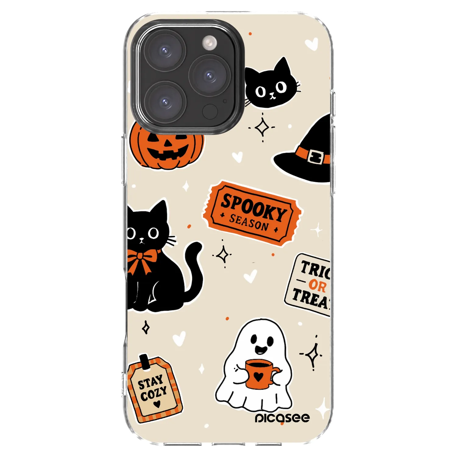 Picasee διαφανής θήκη σιλικόνης Apple iPhone 16 Pro Max - Halloween stickers