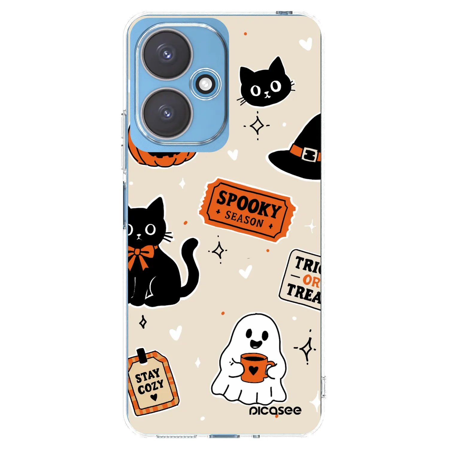 Picasee διαφανής θήκη σιλικόνης Xiaomi Redmi 13C 5G - Halloween stickers