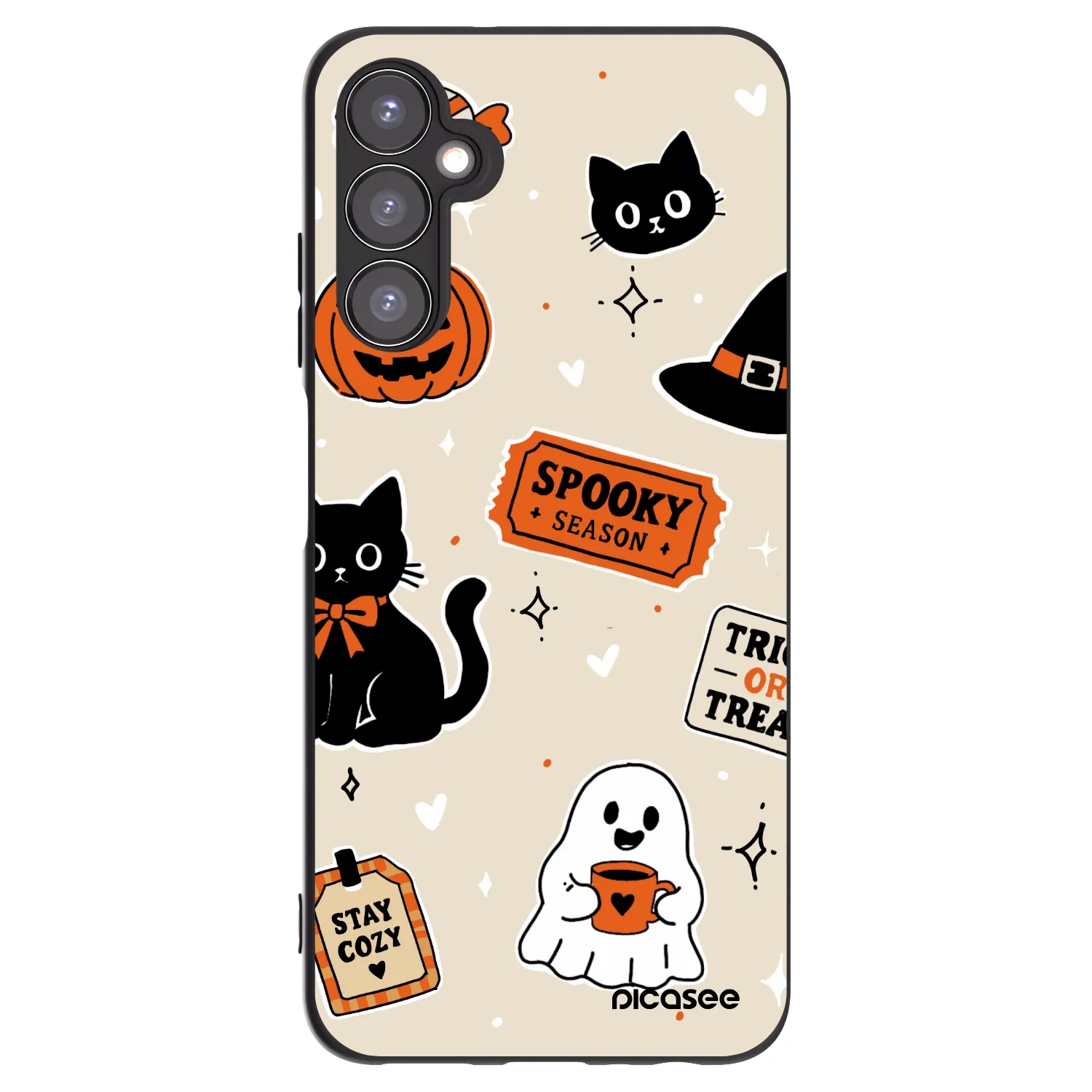 Picasee Μαύρη θήκη σιλικόνης για Samsung Galaxy A05s A057G - Halloween stickers