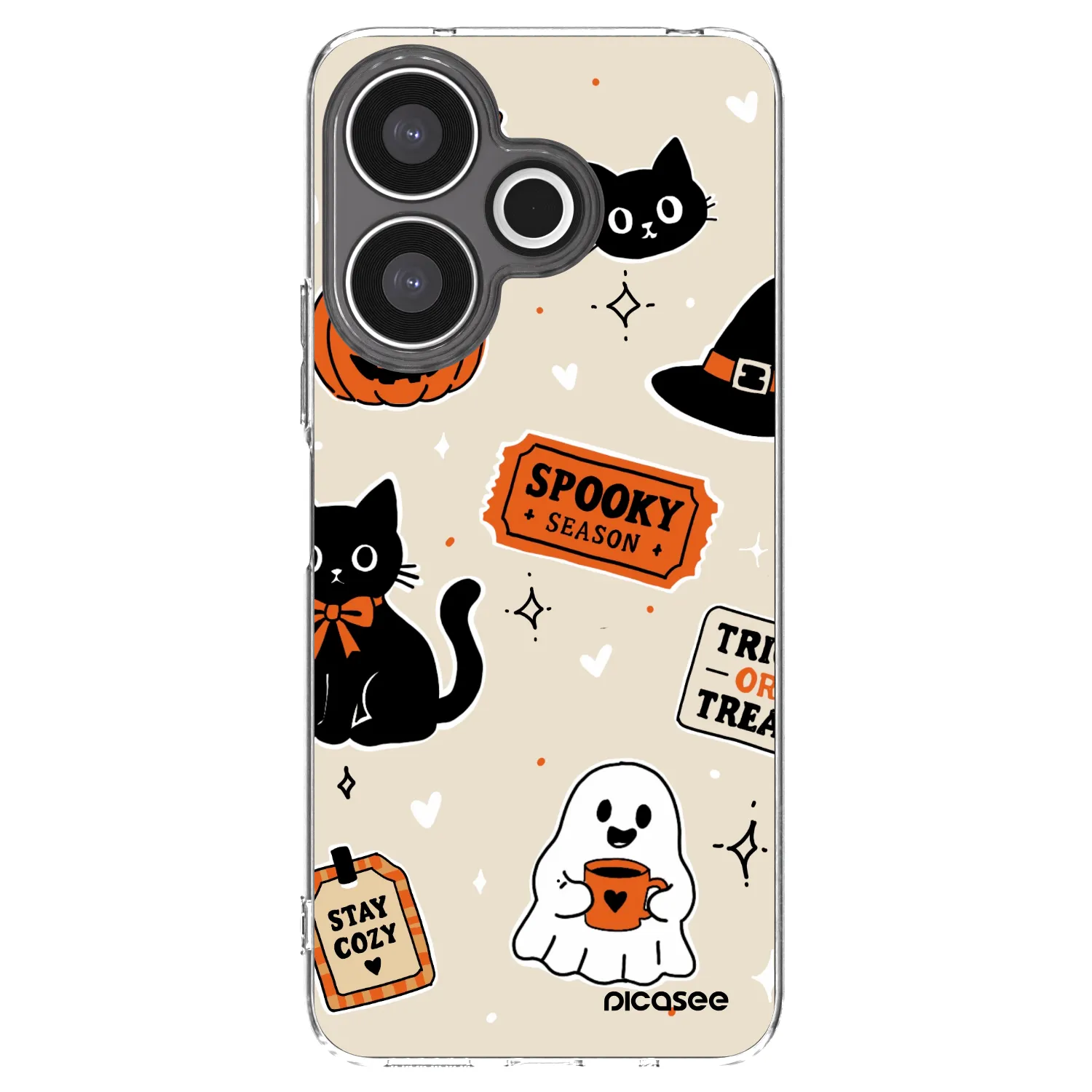 Picasee διαφανής θήκη σιλικόνης Xiaomi Redmi 13 4G - Halloween stickers