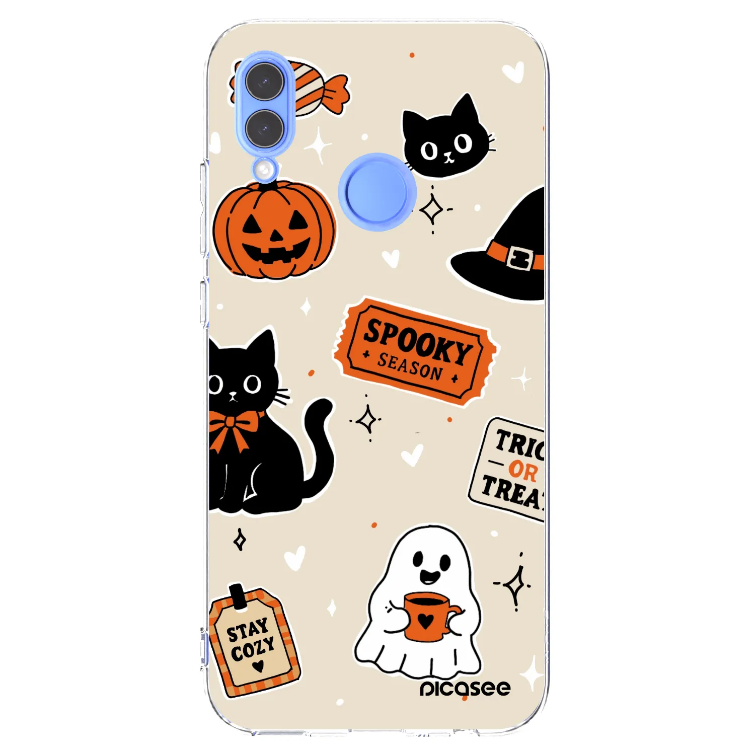 Picasee διαφανής θήκη σιλικόνης Huawei P Smart 2019 - Halloween stickers