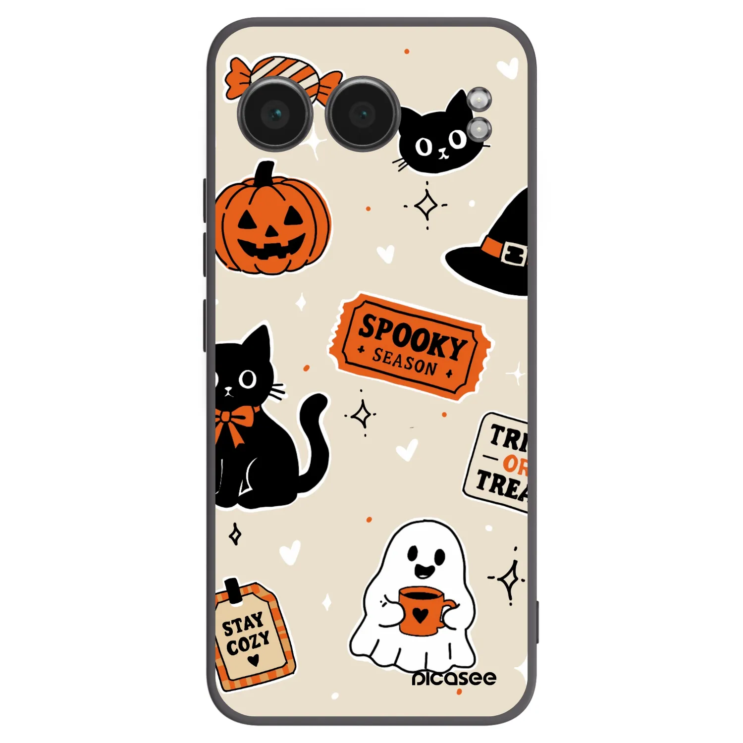 Picasee Μαύρη θήκη σιλικόνης για OnePlus Nord 4 - Halloween stickers
