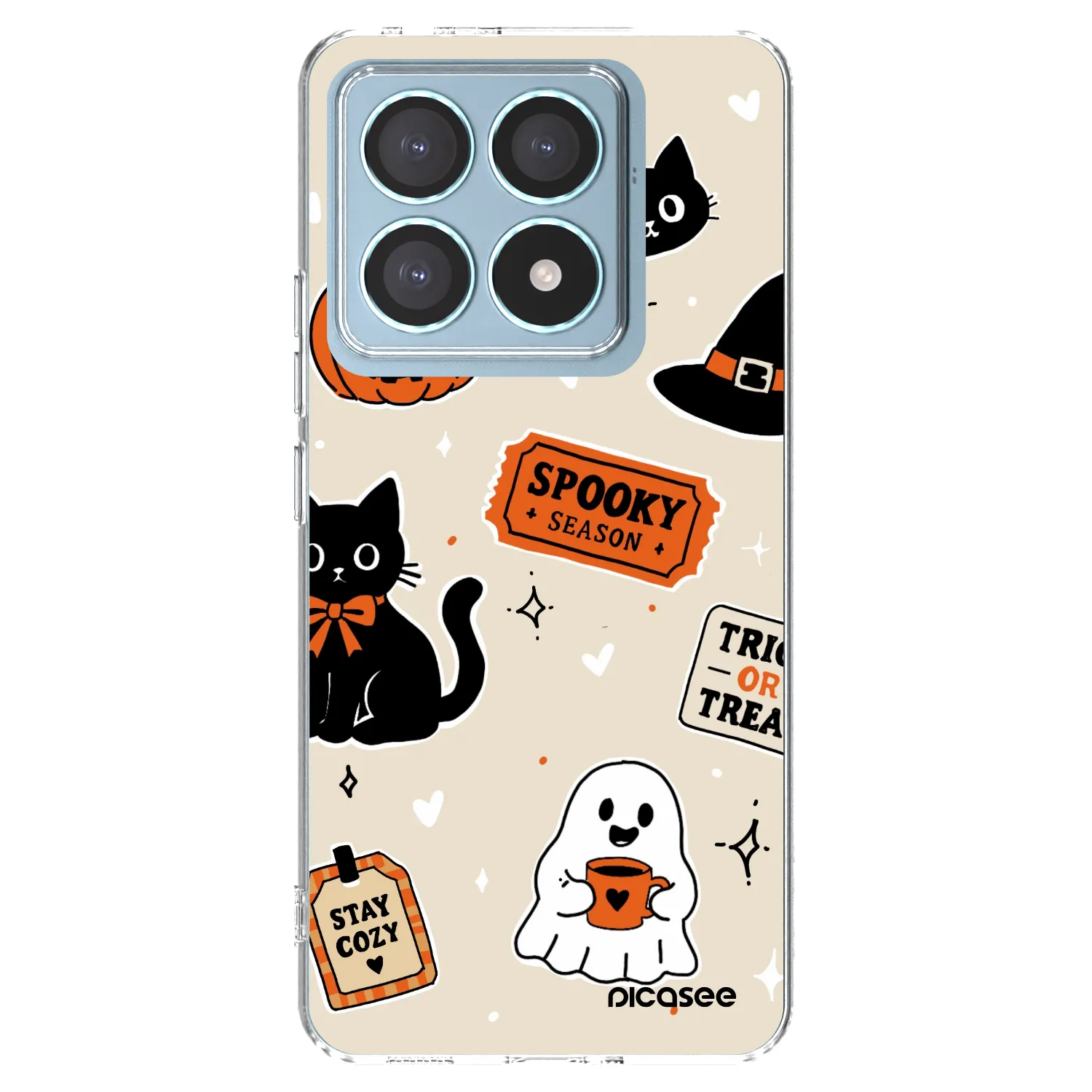 Picasee διαφανής θήκη σιλικόνης Xiaomi 14T Pro - Halloween stickers