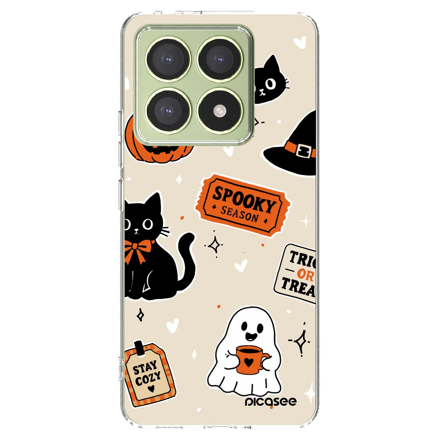 Picasee διαφανής θήκη σιλικόνης Xiaomi 14T - Halloween stickers
