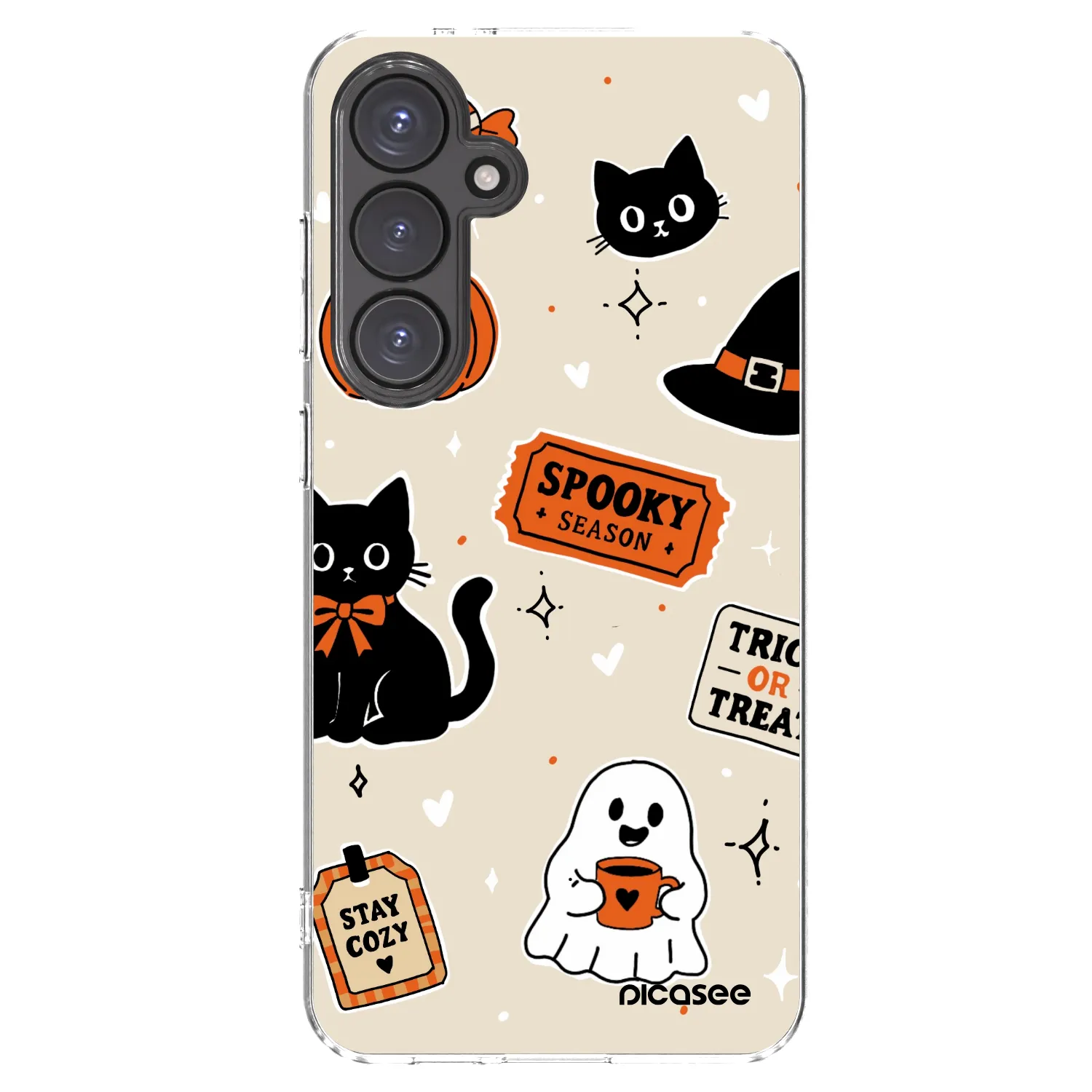 Picasee διαφανής θήκη σιλικόνης Samsung Galaxy S24 FE S721B - Halloween stickers