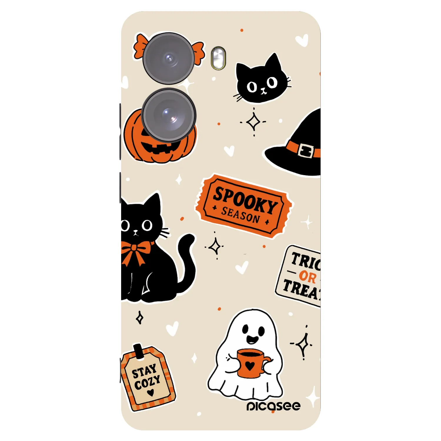 Picasee Μαύρη θήκη σιλικόνης για Xiaomi Poco X7 - Halloween stickers